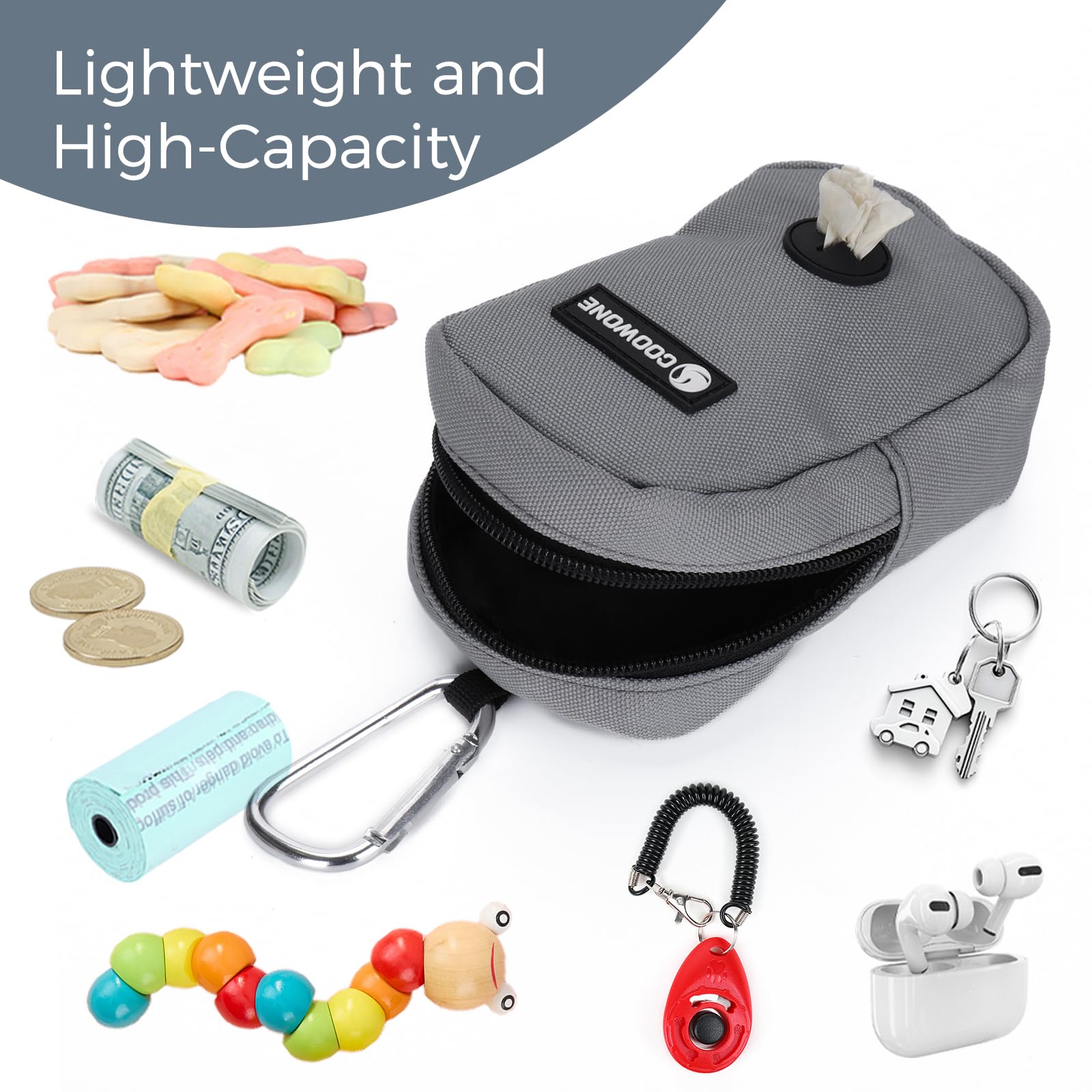 COOWONE COOWONE Dog Treat Pouch with Clip Waterproof Hands-free Training Bag for Small Dogs Perfect for Pet Training and Treat Storage - View 4 of 7