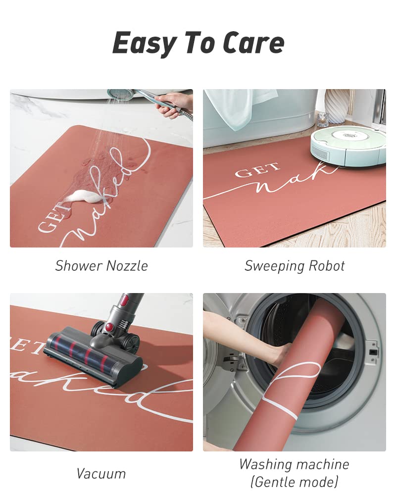 tchdio Tchdio Super Absorbent Quick Dry Bath Mat Non Slip Ultra Thin Bathroom Rug 17 x 24 Terracotta for Bathroom Floor - View 5 of 7