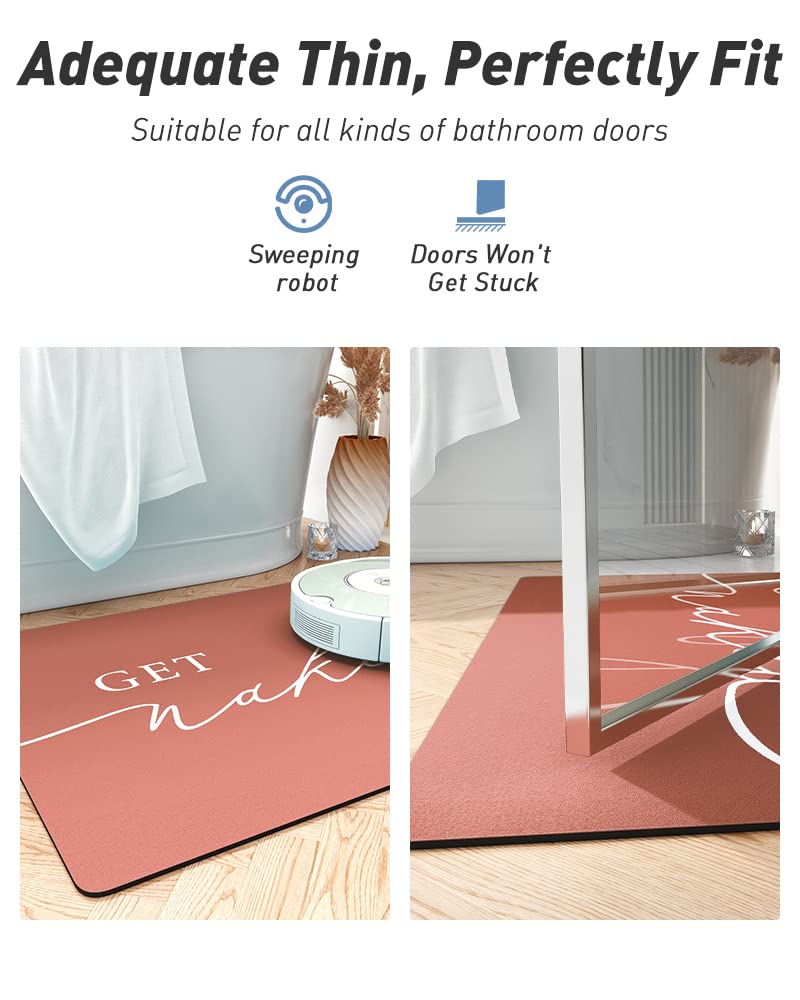 tchdio Tchdio Super Absorbent Quick Dry Bath Mat Non Slip Ultra Thin Bathroom Rug 17 x 24 Terracotta for Bathroom Floor - View 6 of 7