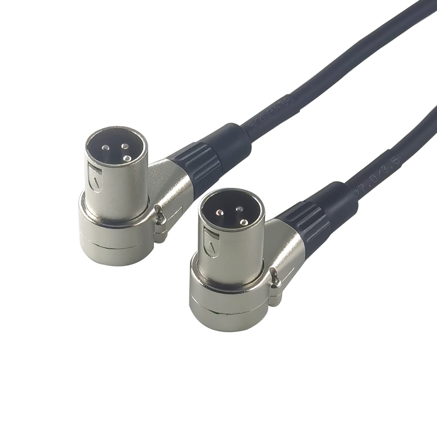 WJSTN Right-Angle XLR Male to XLR Female Balanced 3 PIN Microphone Cable 2 Pack - View 3 of 5