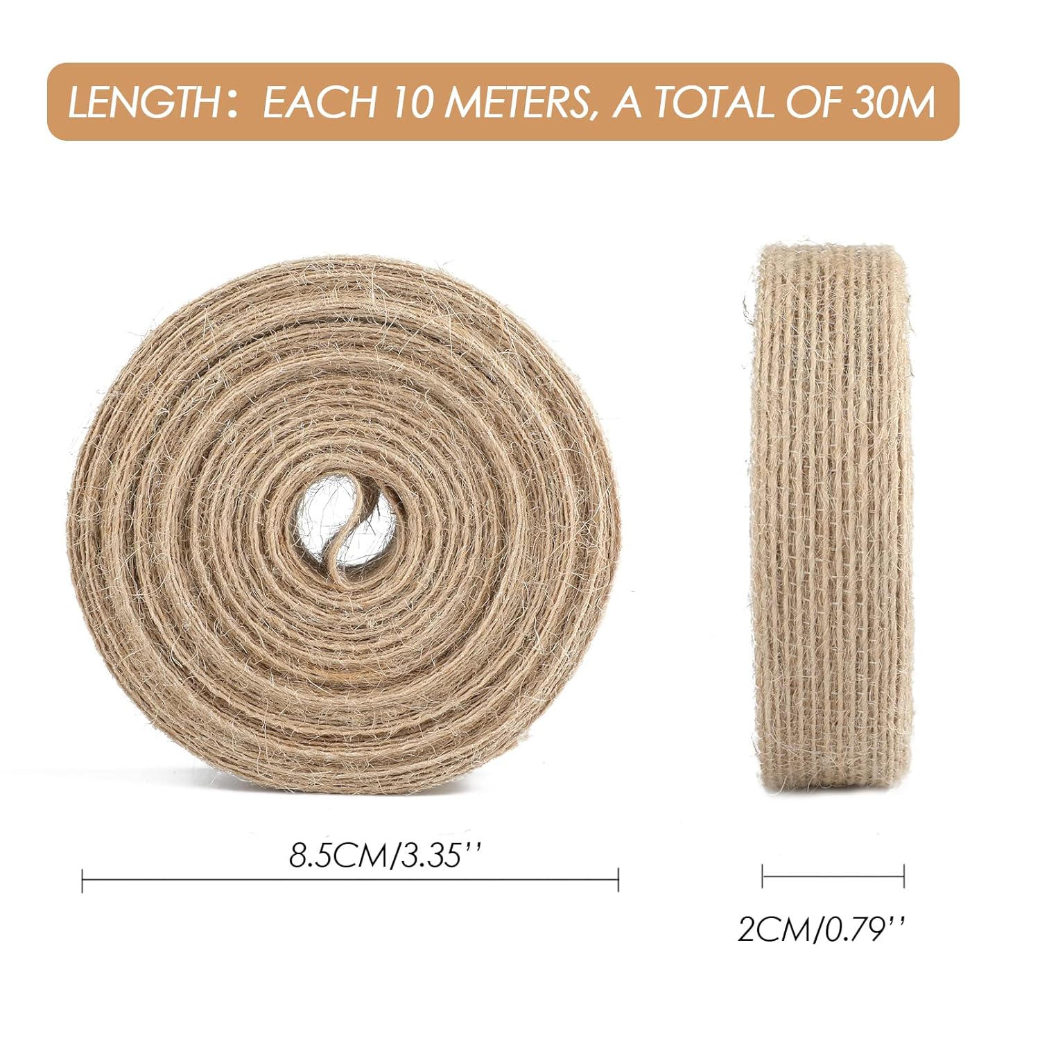 joycraft Joycraft 33 Yards Jute Burlap Fabric Ribbon Brown Premium Craft Ribbon for Bows Wreaths Weddings Gifts Parties Home Decor DIY Craft - View 4 of 6