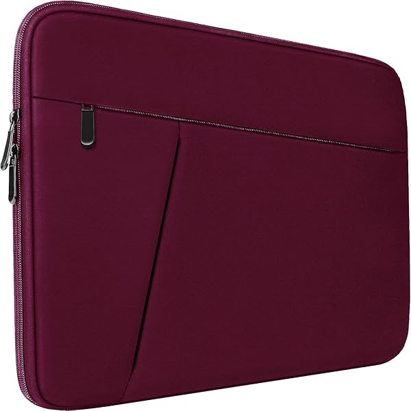 BOOEUDI BOOEUDI 15.6 Inch Laptop Sleeve Bag Durable Shockproof Protective Cover with Front Pocket for HP Dell Acer Asus Wine Red