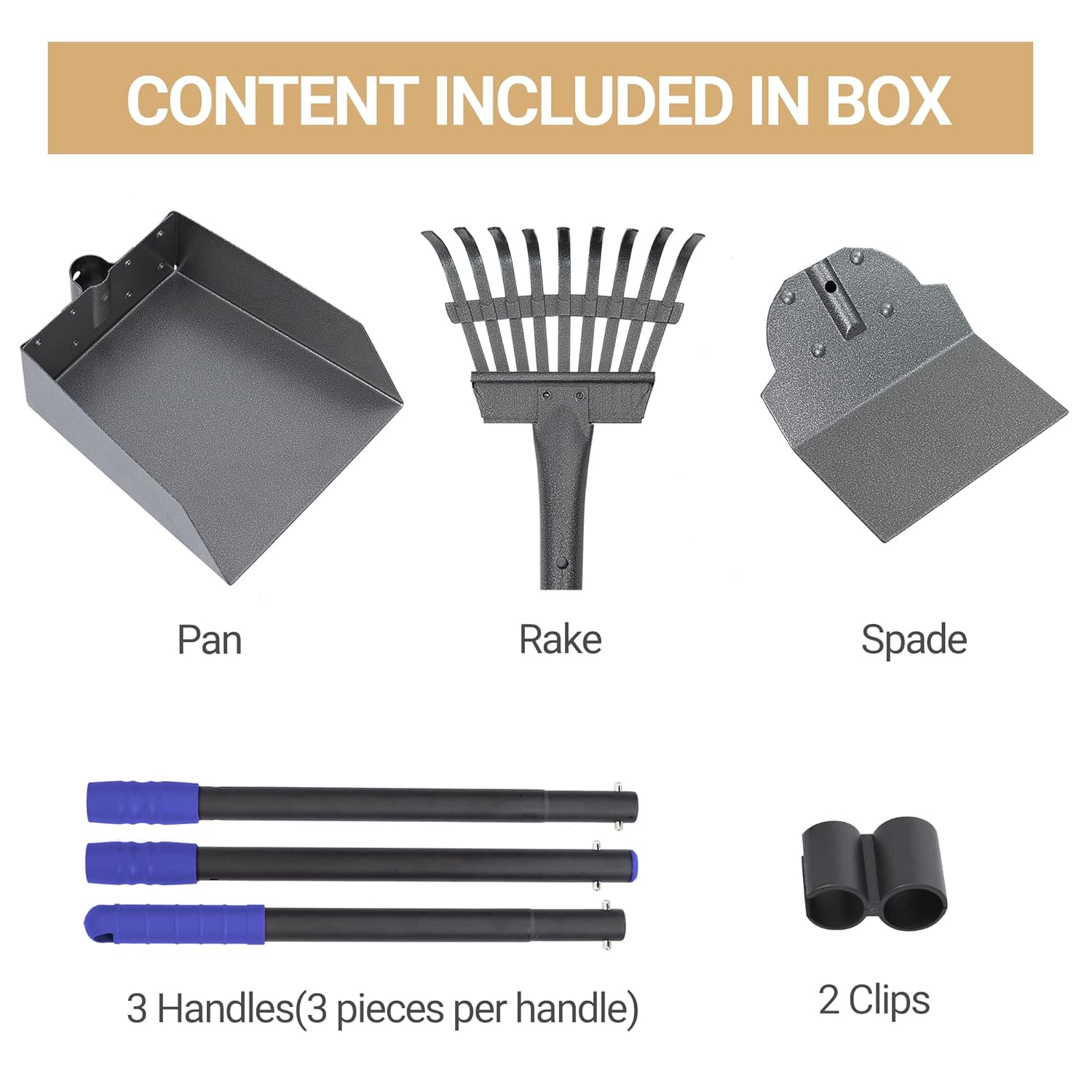 Heeyoo Heeyoo Dog Pooper Scooper Set with Adjustable Stainless Handles for Easy Pet Waste Removal and Cleanup - View 5 of 8