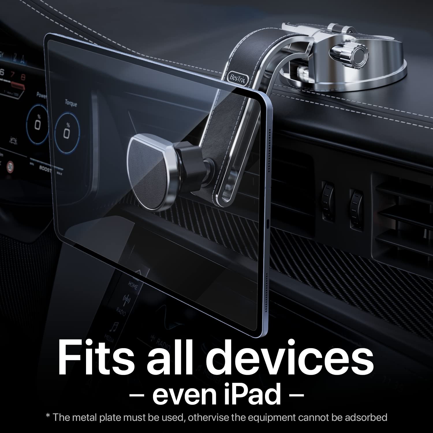 Bestrix Premium Magnetic Phone Mount for Car Car Phone Holder Mount [Powerful Magnets and Upgraded Suction] Fits All Cars, Installs in Seconds Holds - View 4 of 6