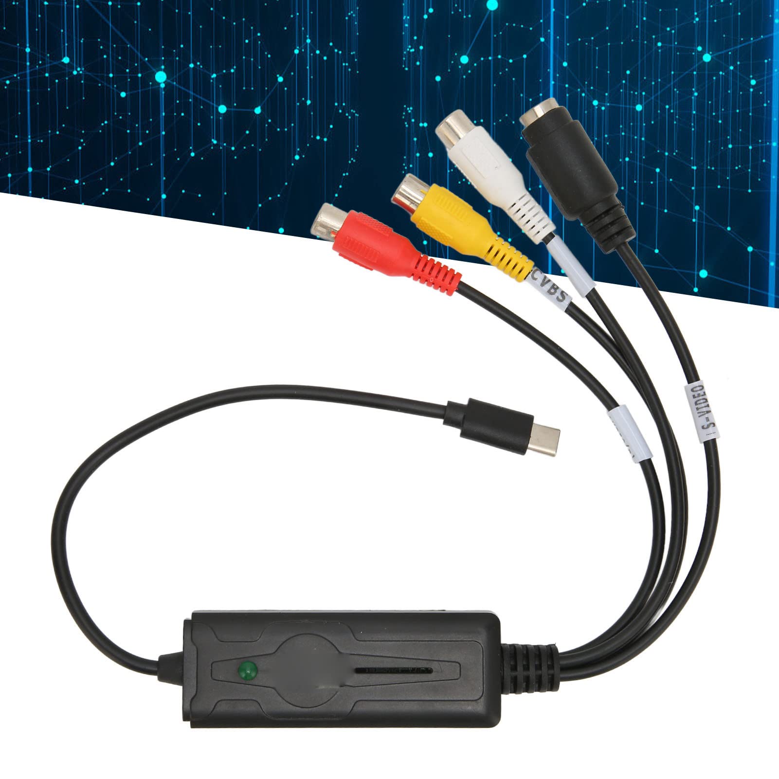 PUSOKEI PUSOKEI USB-C Audio Video Capture Card USB Converter Adapter for AV S Video Input NTSC PAL Compatible with PC and Mac - View 4 of 9