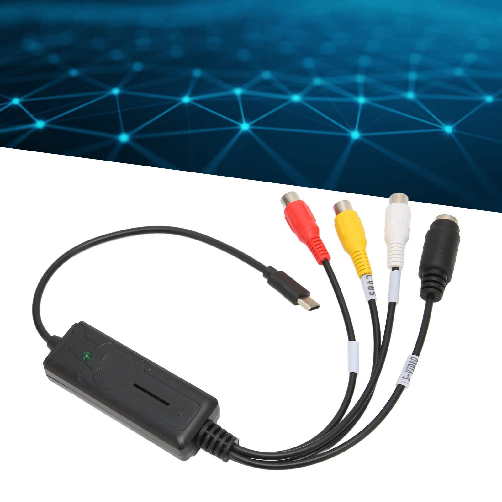 PUSOKEI PUSOKEI USB-C Audio Video Capture Card USB Converter Adapter for AV S Video Input NTSC PAL Compatible with PC and Mac - View 5 of 9