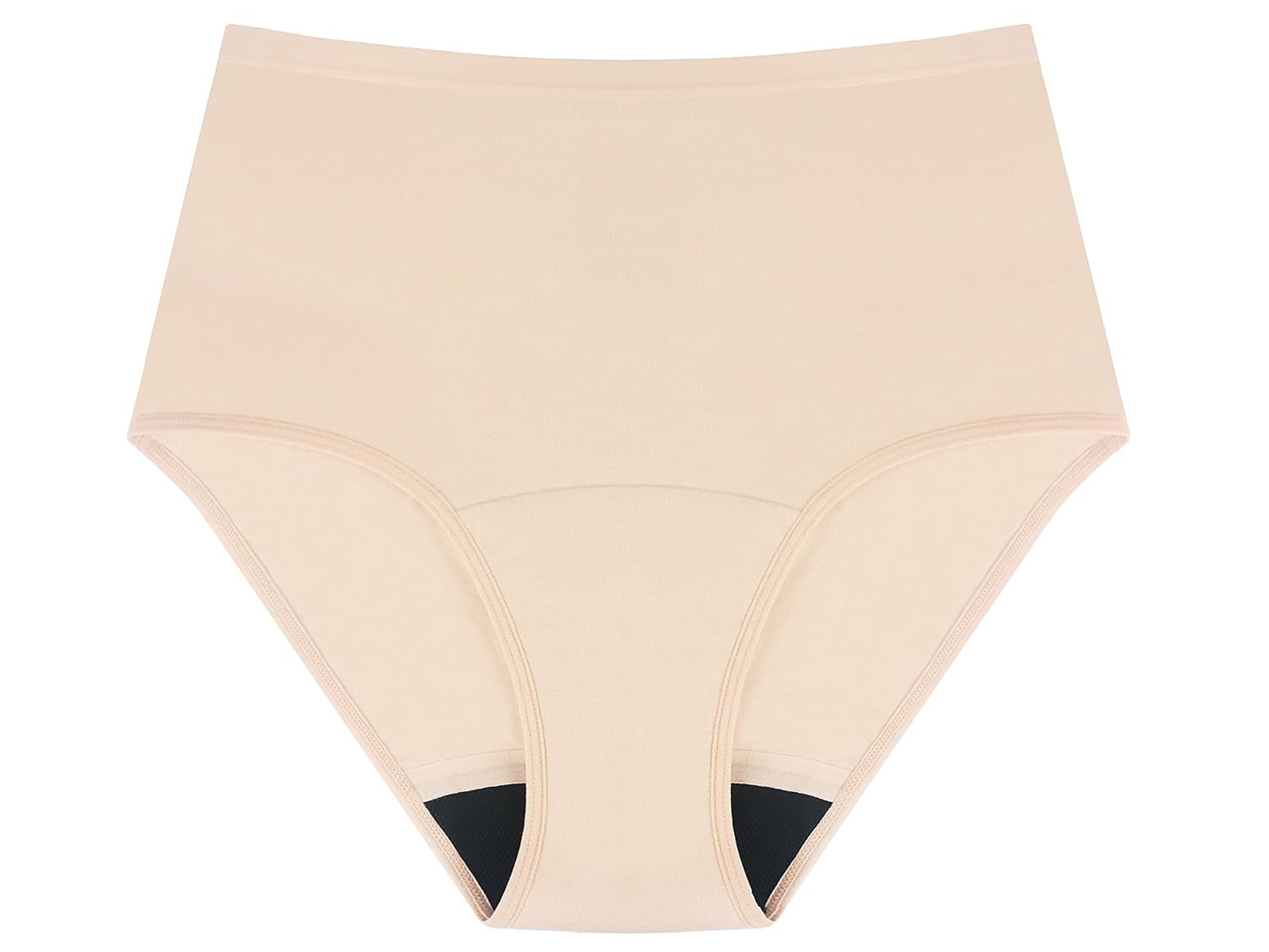 AIRCUTE AIRCUTE Washable Incontinence Underwear for Women Leak Proof Absorbent Cotton Panties Large Beige 1 Pack