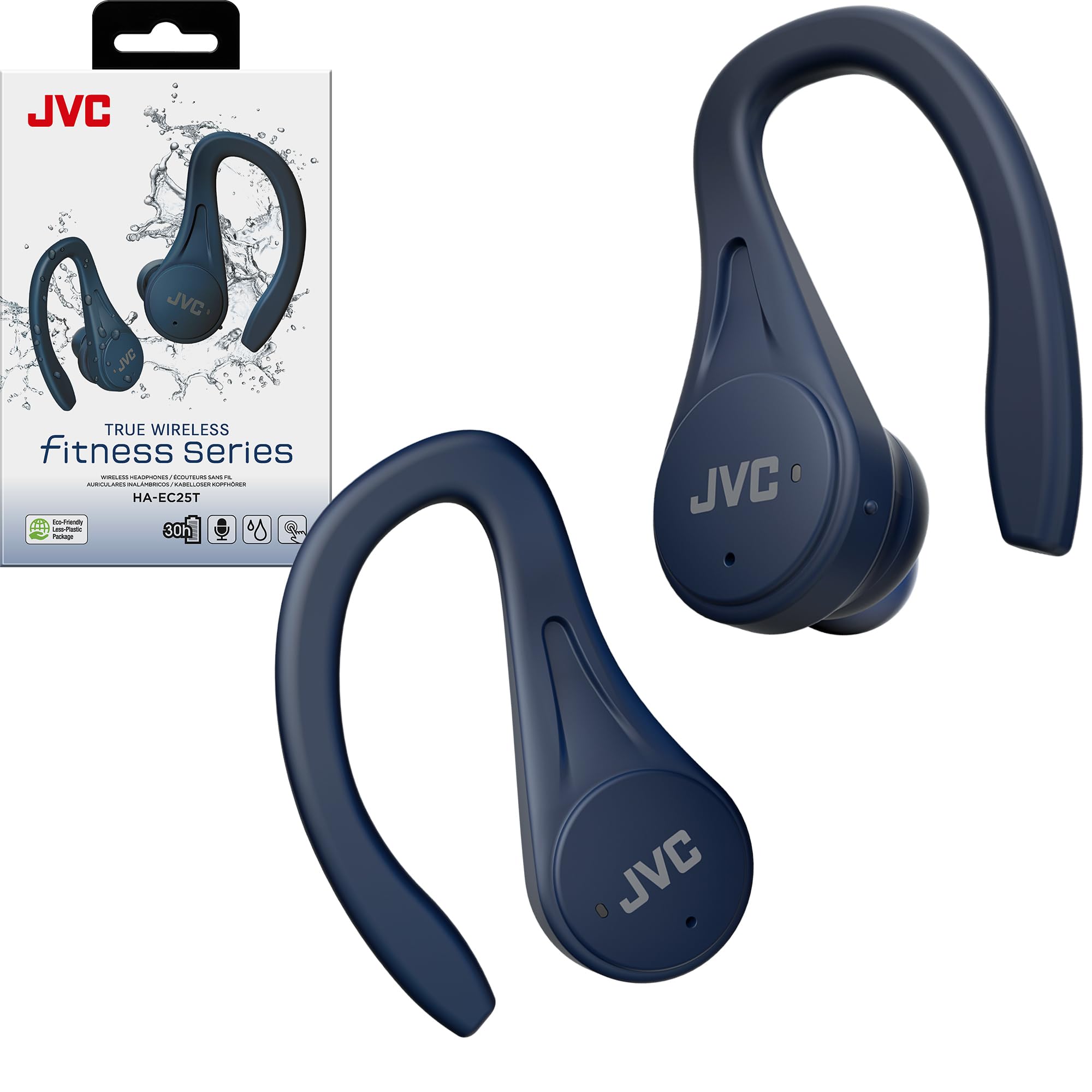 JVC Sport True Wireless Earbuds Headphones, Lightweight and Compact, Long Battery Life (up to 30 Hours), Sound with Neodymium Magnet Driver, Water