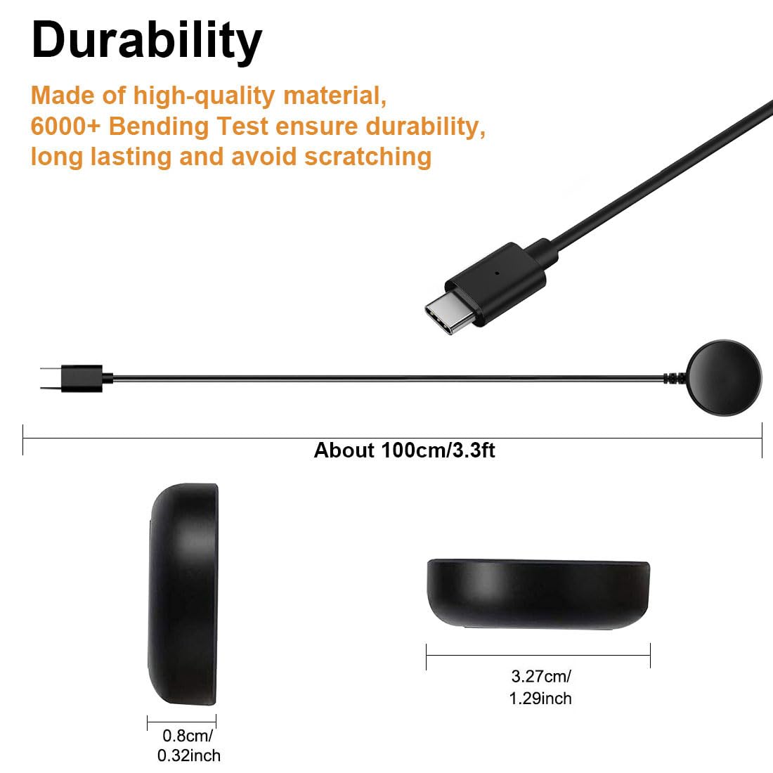 [2 Pack] Sankel Charger Compatible for Samsung Galaxy Watch 8 8 Classic Ultra FE 7 6 6 Classic 5 5 Pro 4 4 Classic 3 Active 2 Active, Replacement - View 4 of 7