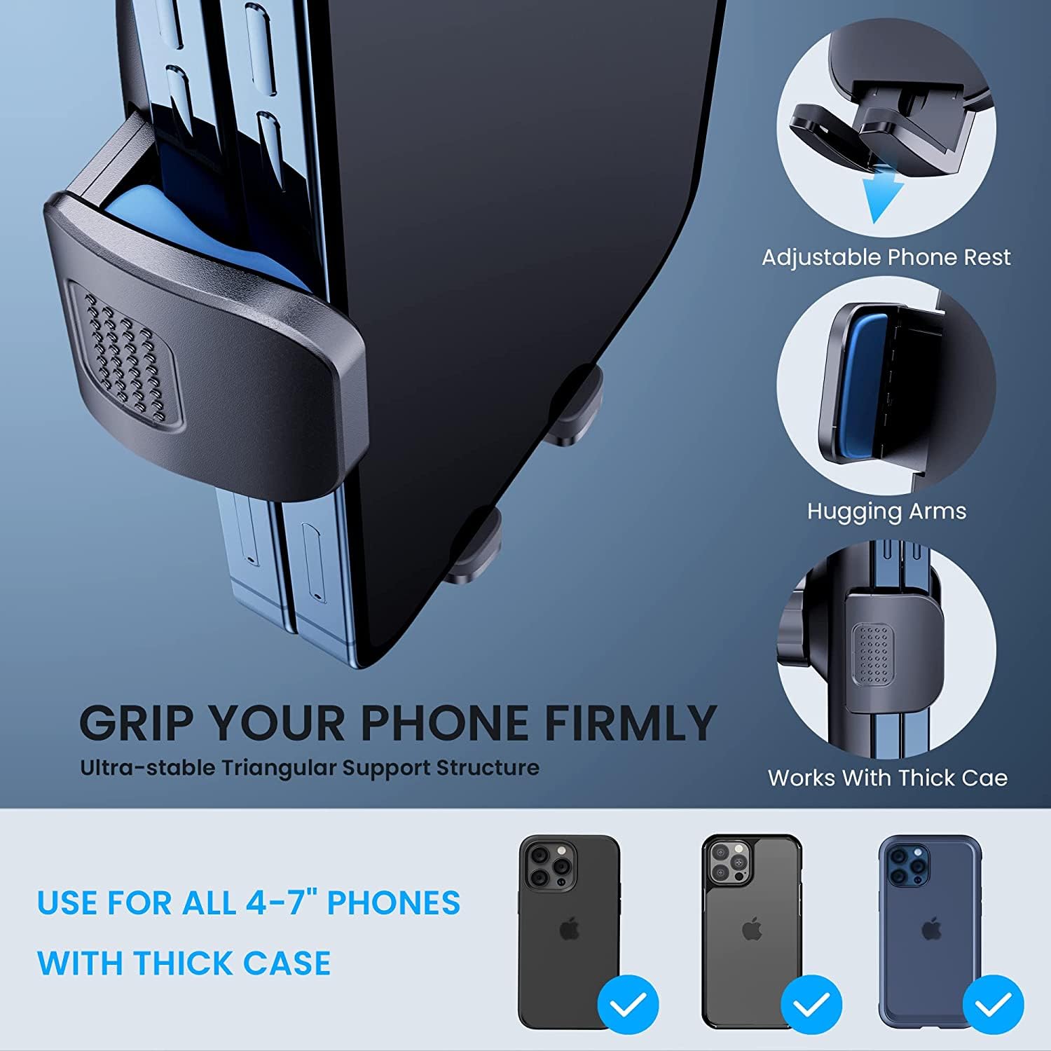 TICILFO Phone Mount for Car Phone Holder Mount Upgraded Metal CD Slot Phone Holder Car Cell Phone Holder Thick Cases Friendly iPhone Holder for Car - View 5 of 9