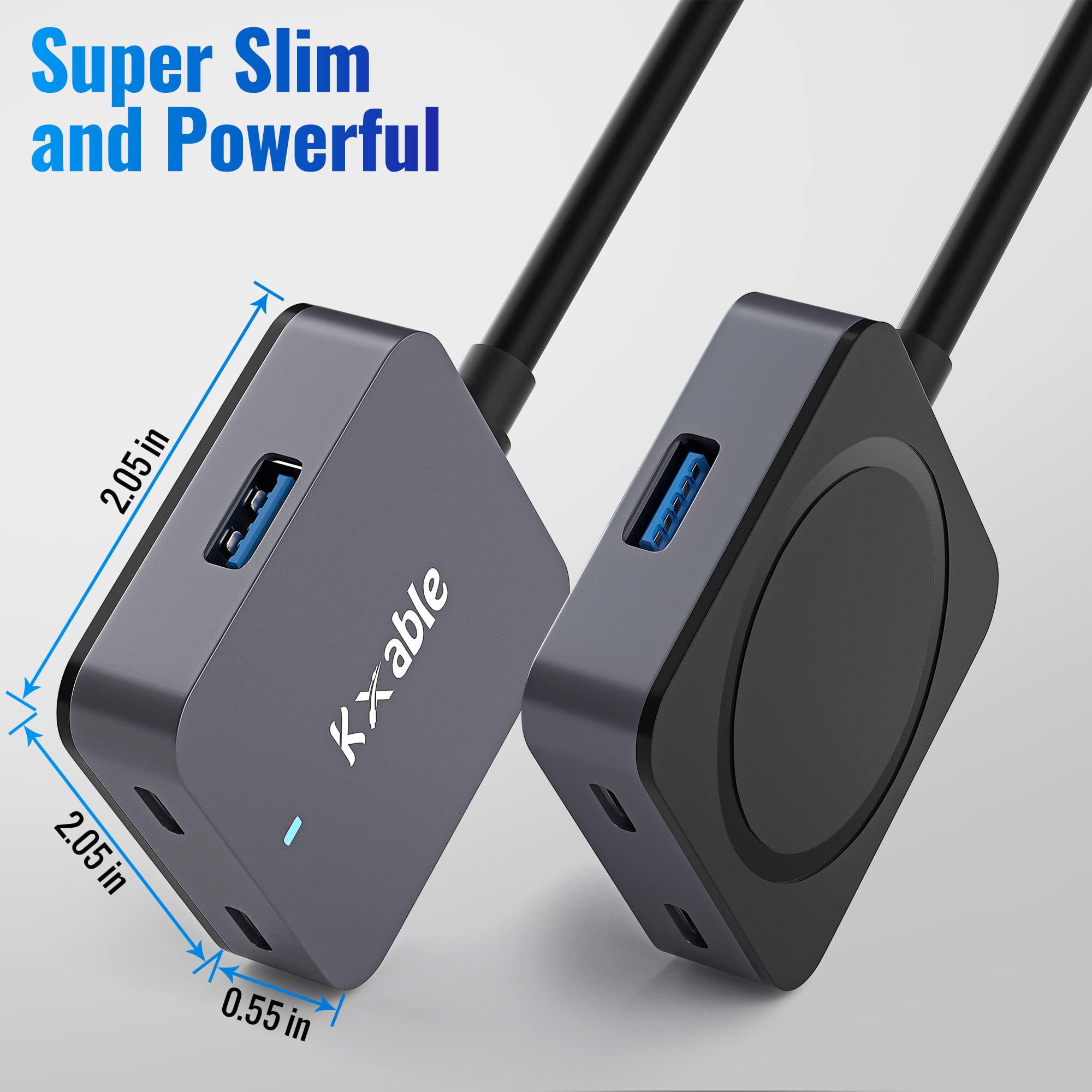 Kxable Upgrade USB 25FT Extension Cable 4-Port USB 3.0 Long Type A to A Female and C Female Extender Cord - View 4 of 7