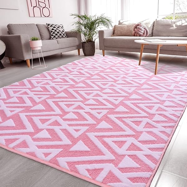Ompaa Ompaa Ultra Soft Shaggy Rugs Memory Foam Pink 6x9 Feet Plush Area Rug for Bedroom Living Room Kids Nursery Decor Floor Mat