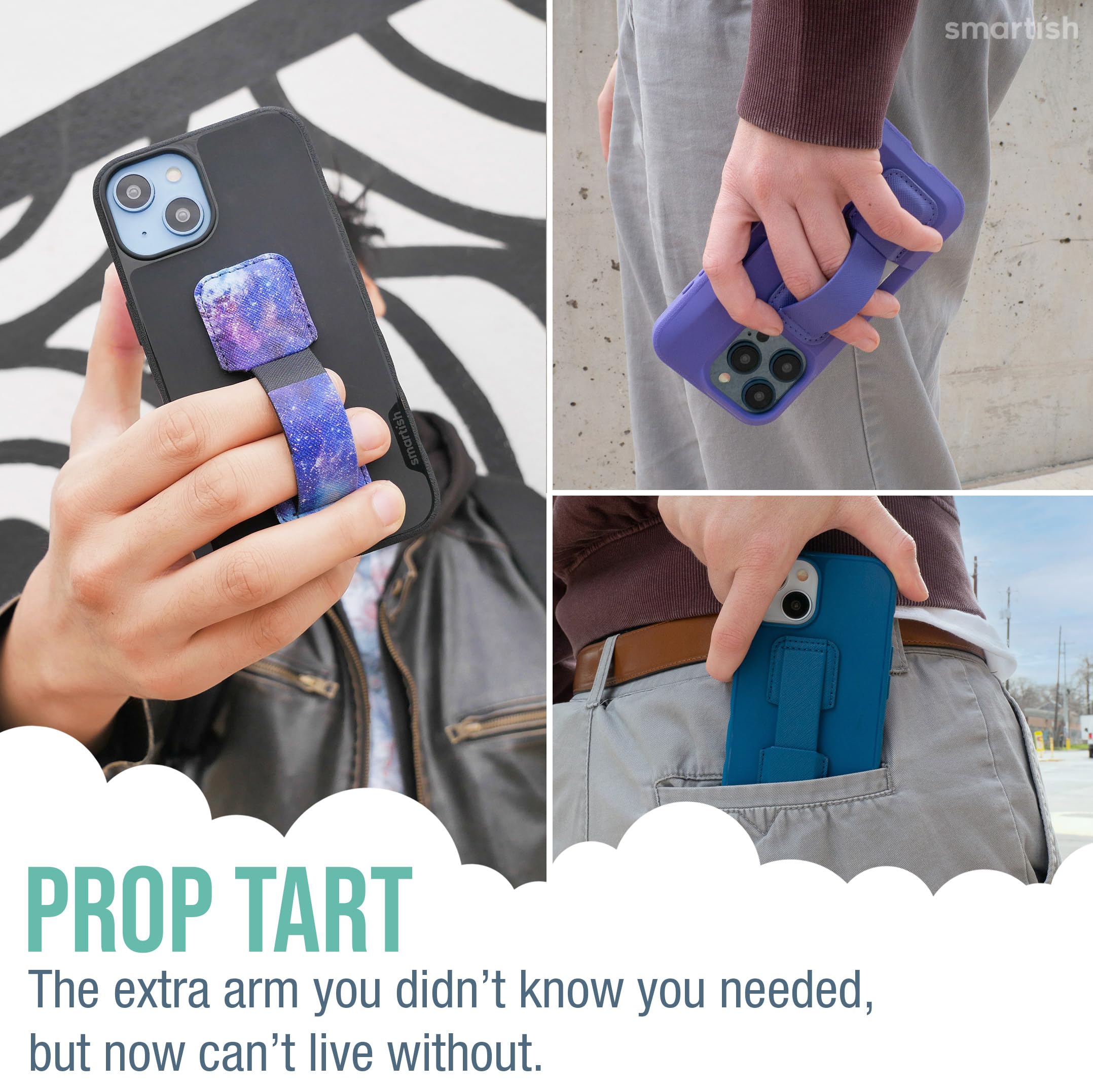 Smartish Smartish Phone Grip Loop - Prop Tart - Pop Out Finger Strap and Holder with Kick Stand [Compatible with All iPhone and Android Phones] - You're Just - View 6 of 7