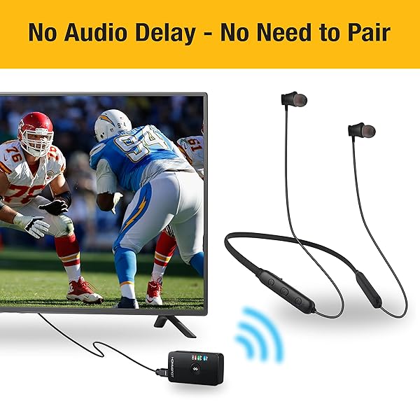 HomeSpot HomeSpot Wireless Neckband Headphones for TV: Bluetooth 5.3, No Delay, Lightweight, Ideal for Seniors - View 3 of 7