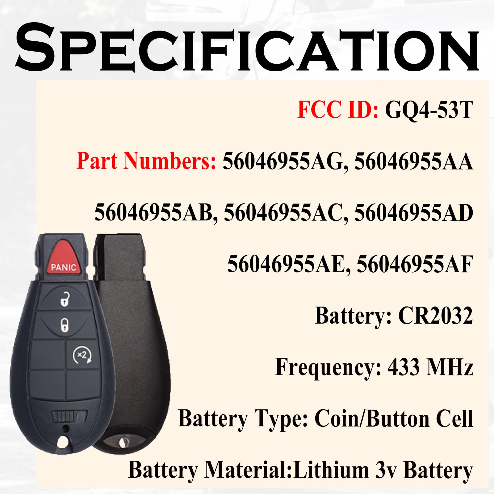 SUPALAND Key Fob FOBIK Keyless Entry Remote Start Control Replacement Fits for Dodge Ram 1500 2500 3500 HD 2013 2014 2015 2016 2017 2018 2019 2020 - View 3 of 8
