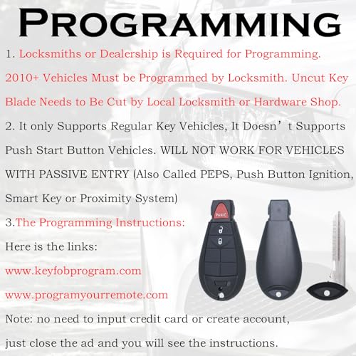 SUPALAND Replacement Car Key Fob for Dodge Ram 1500/2500/3500 (2013-2021) - Keyless Entry & Remote Start - Pack of 2 - View 5 of 8