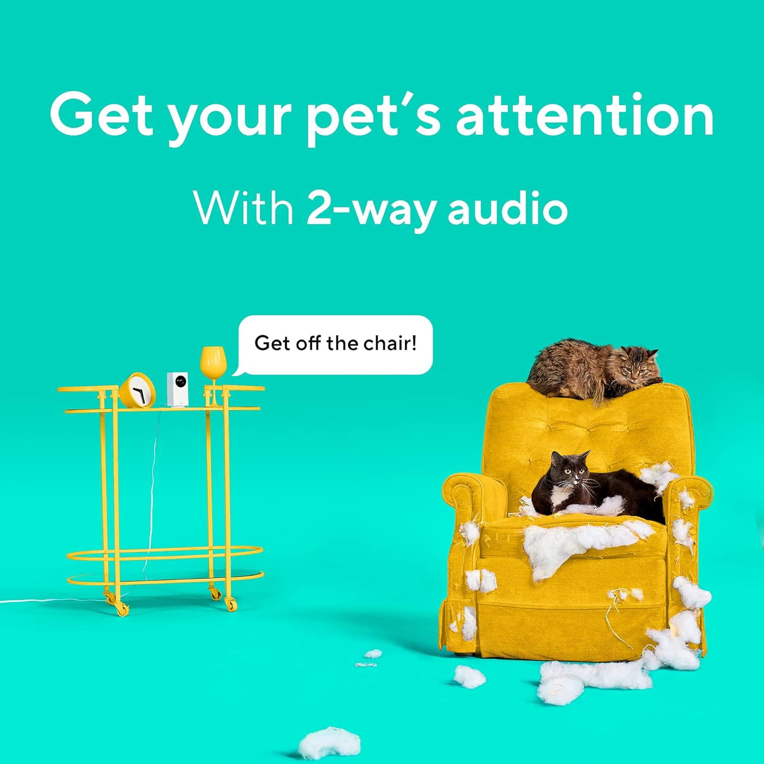 WYZE Wyze Cam Pan v2 360 Degree Pet Camera with Phone App Indoor Smart Security Camera for Dog Cat Baby Elderly Monitoring 2 Pack - View 6 of 7