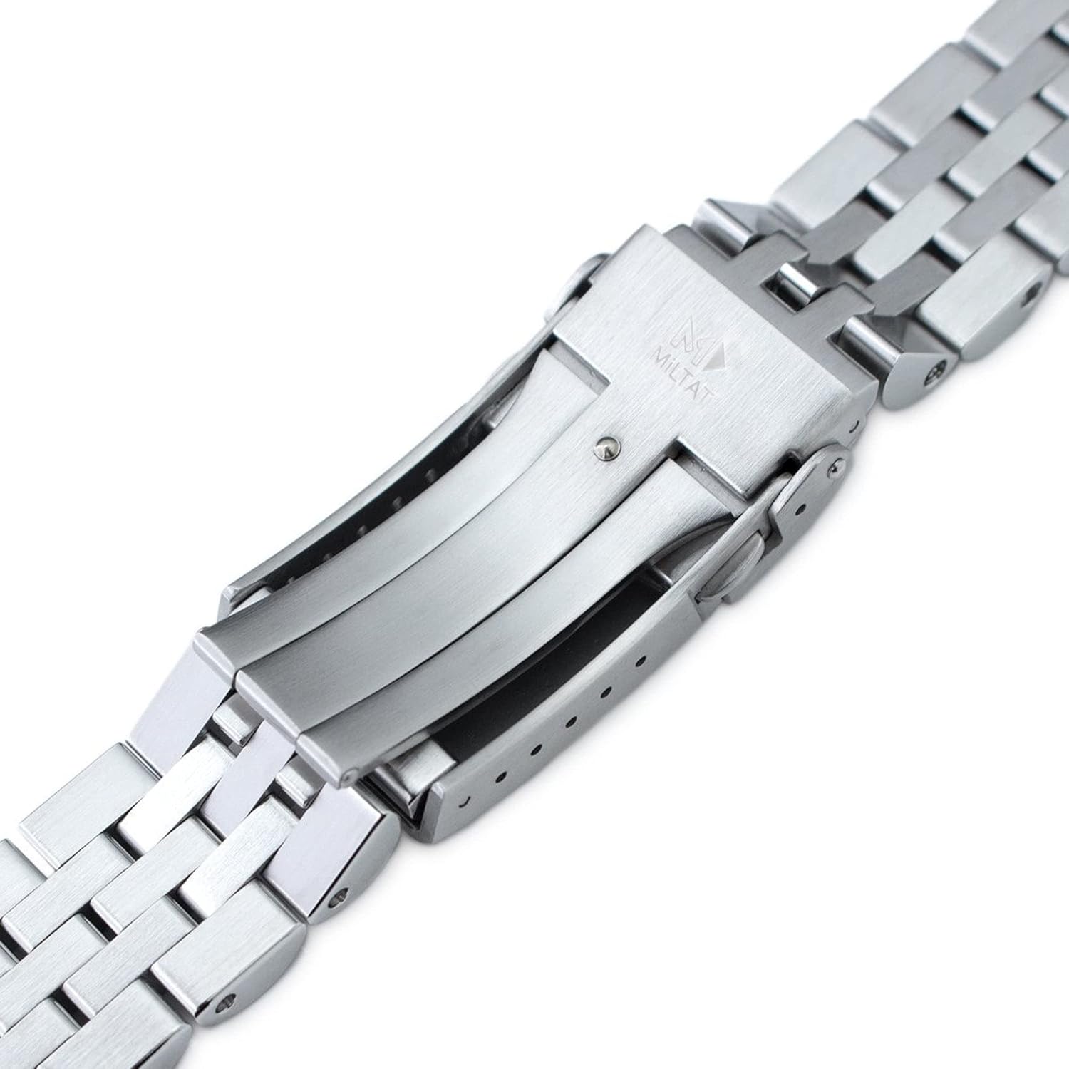 MiLTAT MiLTAT 22mm Angus JUB Watch Band for Seiko 5 Sports GMT SSK001 SSK003 SBSC003 V-Clasp 2 Tone Polished - View 5 of 5