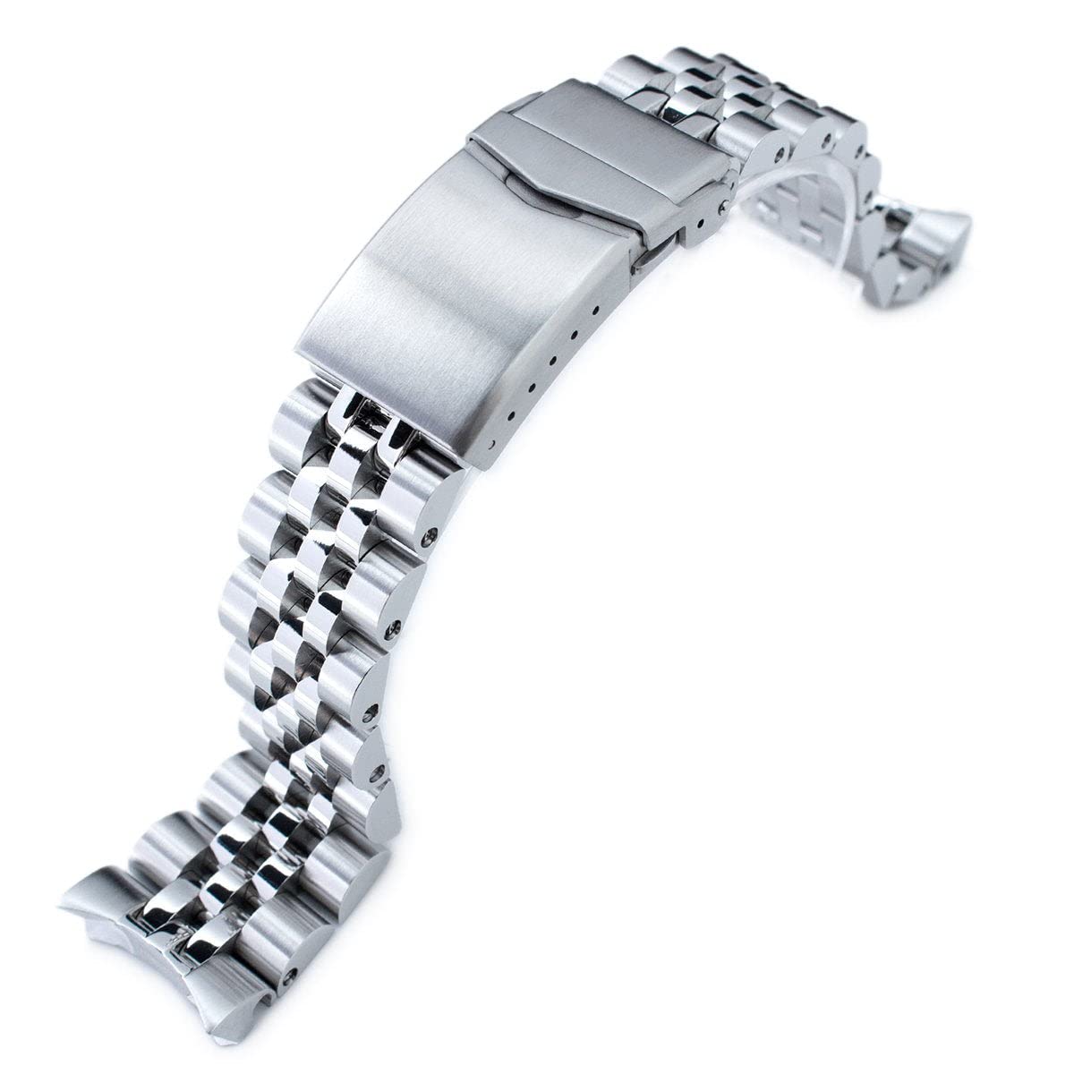 MiLTAT MiLTAT 22mm Angus JUB Watch Band for Seiko 5 Sports GMT SSK001 SSK003 SBSC003 V-Clasp 2 Tone Polished