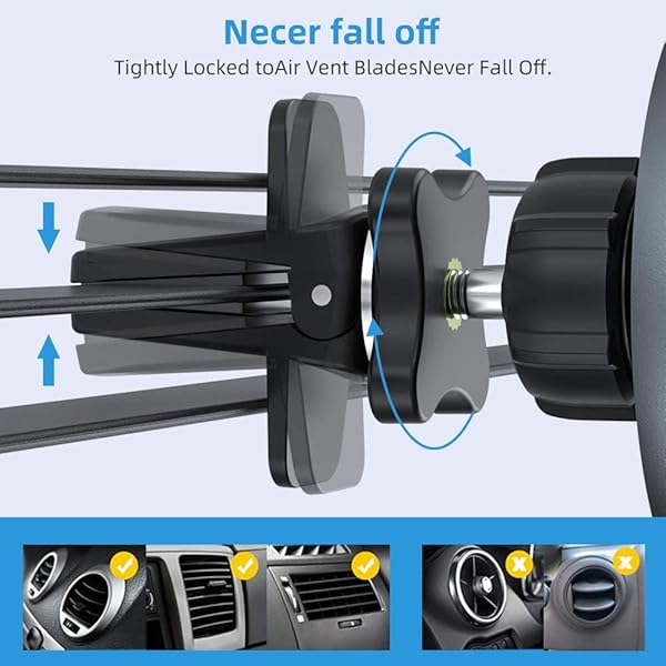 MAGJIEYX Magnetic Wireless Car Charger for iPhone 12 13 Mini Pro Max Auto Alignment Air Vent Dashboard Holder with 36W Fast Charger Dark Black - View 6 of 9