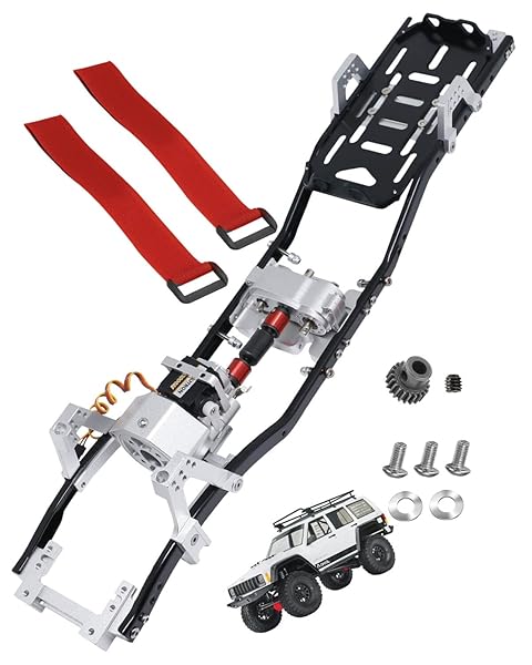 RCMYou RCMYou RC Metal Chassis Frame 313mm Wheelbase Upgrade with Shiftable Gearbox for 1/10 Axial SCX10 90046 Durable Two Speed Modes