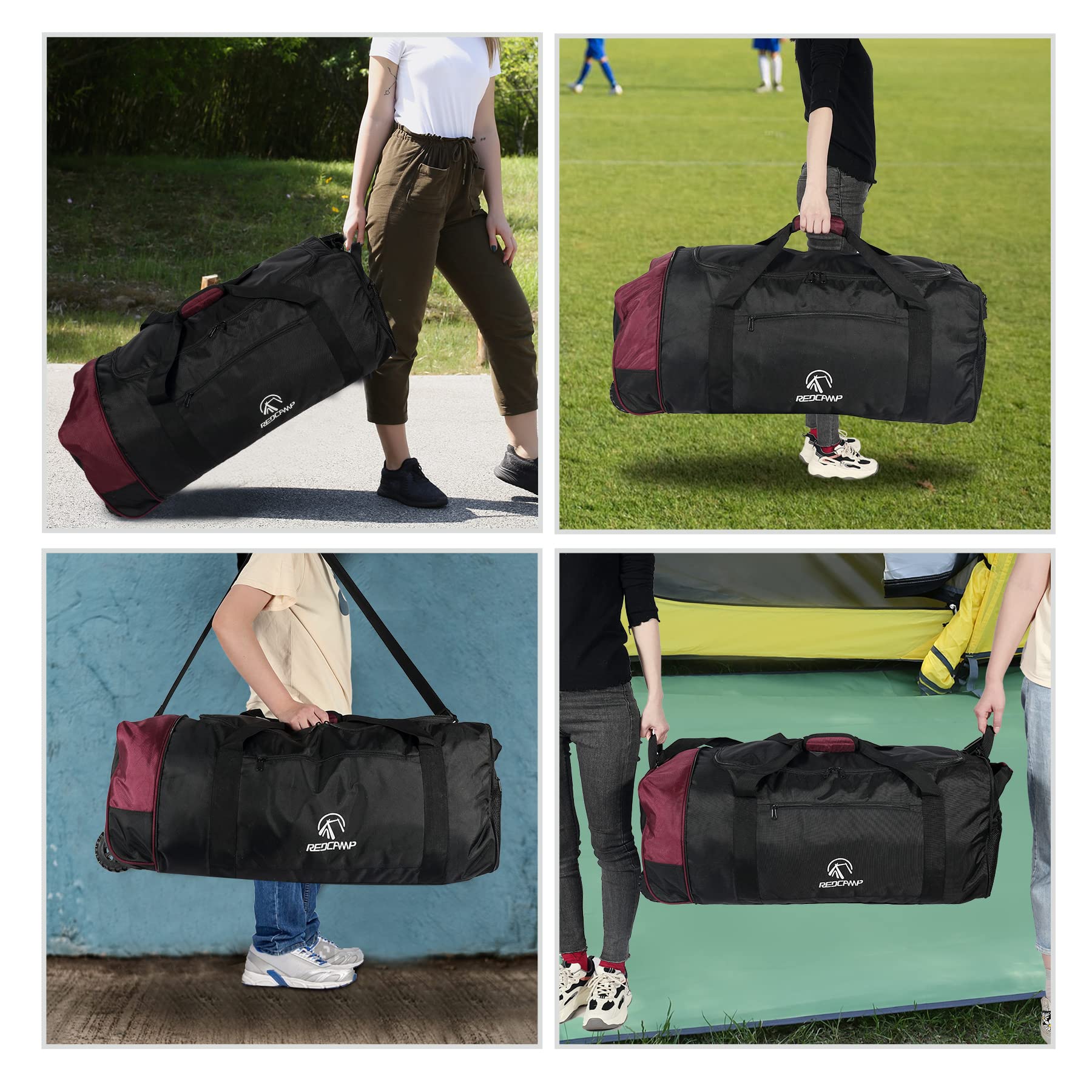 REDCAMP 85L 120L 140L Foldable Duffle Bag with Wheels, Large Travel Duffel Bag, 120l Camouflage - View 7 of 9