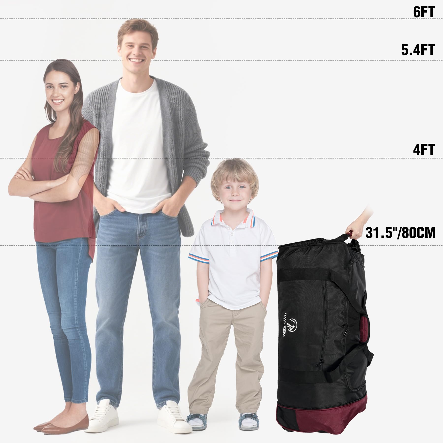 REDCAMP 85L 120L 140L Foldable Duffle Bag with Wheels, Large Travel Duffel Bag, 120l Camouflage - View 8 of 9