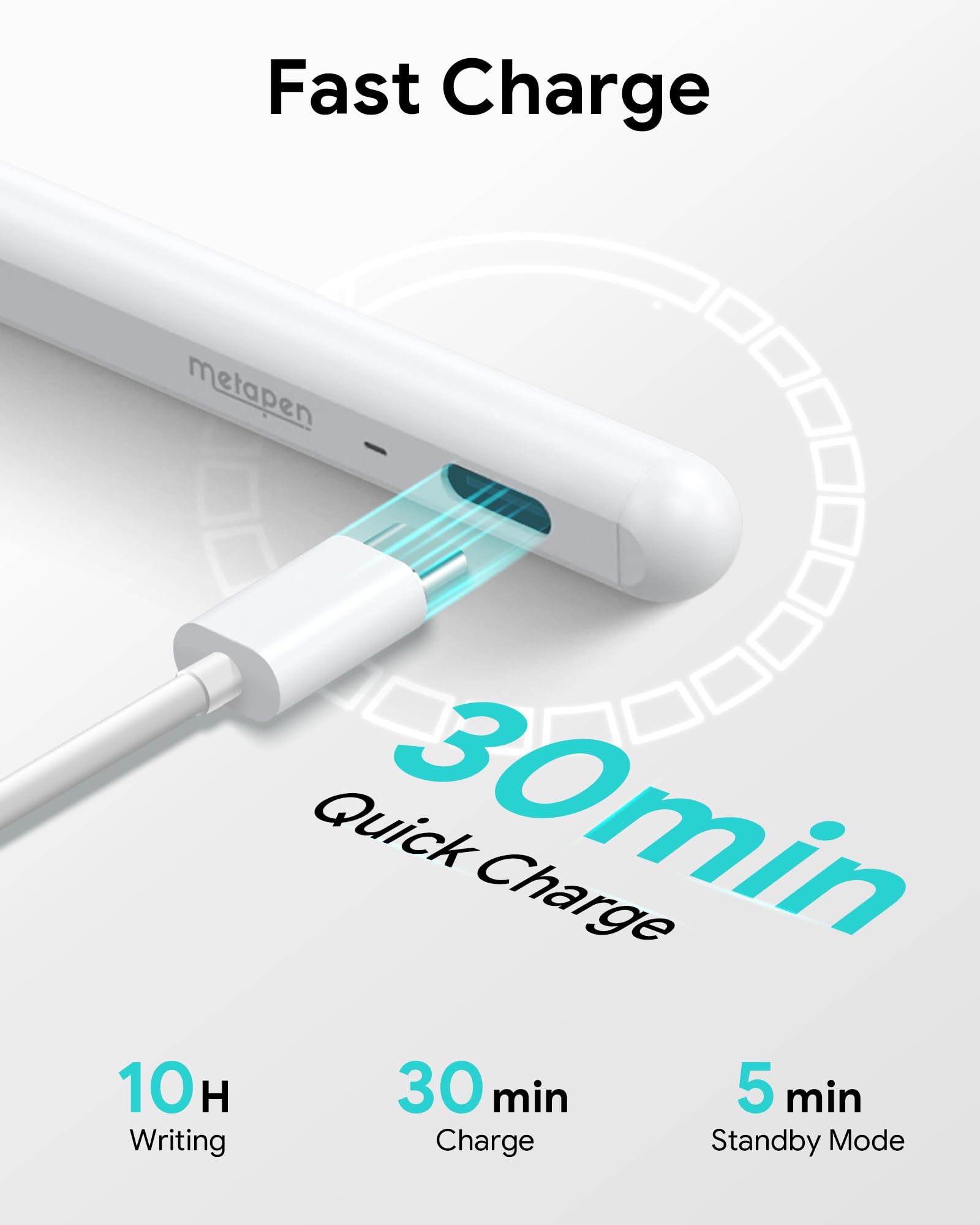 metapen Metapen Pencil A11 for iPad 6th to 11th Gen Bluetooth Stylus Pen with Quick Button and Fast Charge for Apple Devices 2018 to 2024 - View 8 of 8