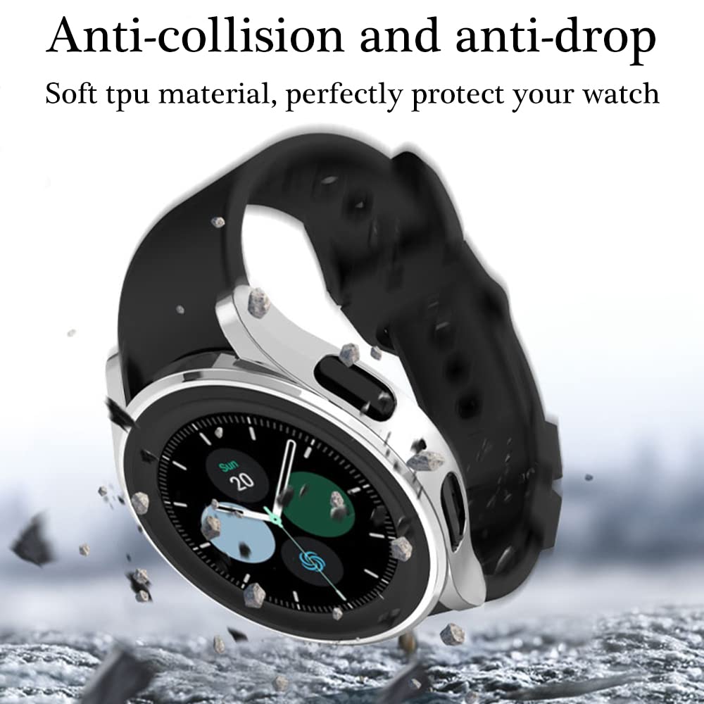 6pack Compatible with Samsung Galaxy Watch 5 Pro Case 2022, Soft TPU Plated All Around Scratch-Proof Screen Protector Case Cover for Galaxy Watch 5 - View 3 of 8