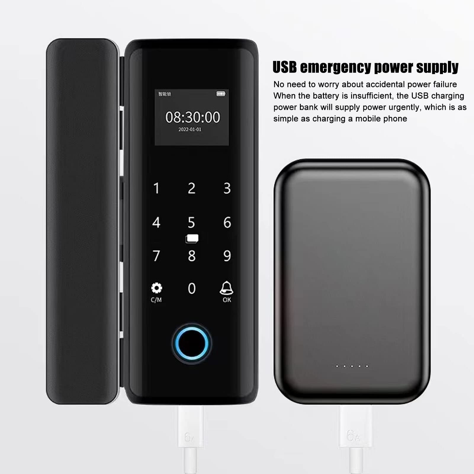 Dioche Smart Lock Keyless Entry Deadbolt Electronic Digital Glass Door Lock with Fingerprint and Password Entry Touchscreen Keypad for Office - View 4 of 9