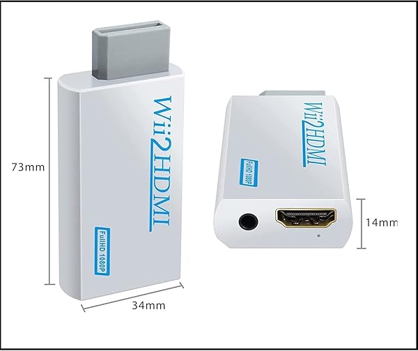JUEJUEZI Wii HDMI Converter Adapter 1080P Output with 3.5mm Audio Jack and 5ft High Speed HDMI Cable for All Wii Display Modes - View 7 of 10