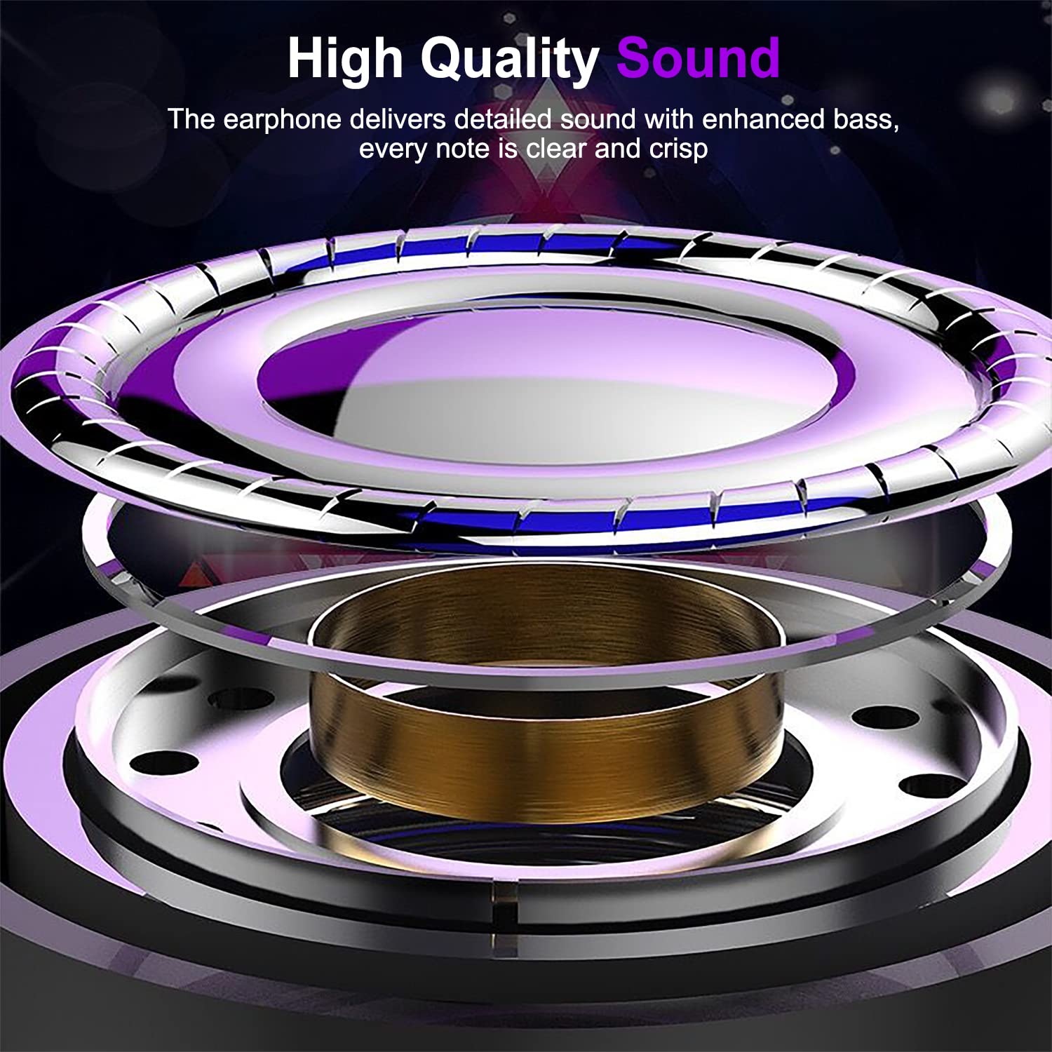 Earbuds Wired with Microphone Pack of 6, in-Ear Headphones,Noise Isolating,Powerful Heavy Bass, Earphones Compatible with iPhone, iPod, iPad, MP3, - View 5 of 6