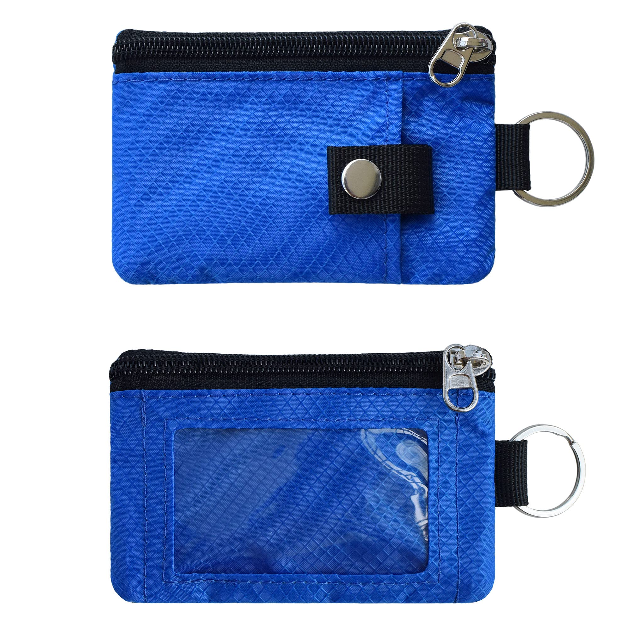 CHENSPRX CHENSPRX Minimalist RFID Blocking Small Wallet with ID Window Water Resistant Zip Case for Cards Cash Travel for Women and Men Blue - View 3 of 7
