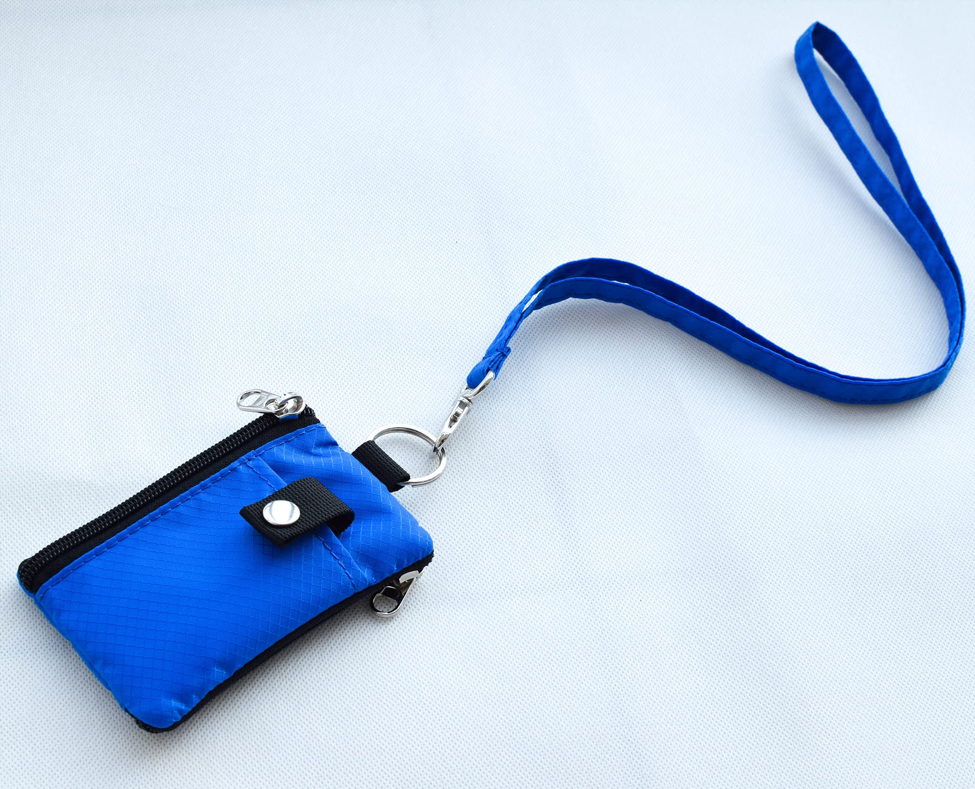 CHENSPRX CHENSPRX Minimalist RFID Blocking Small Wallet with ID Window Water Resistant Zip Case for Cards Cash Travel for Women and Men Blue - View 7 of 7