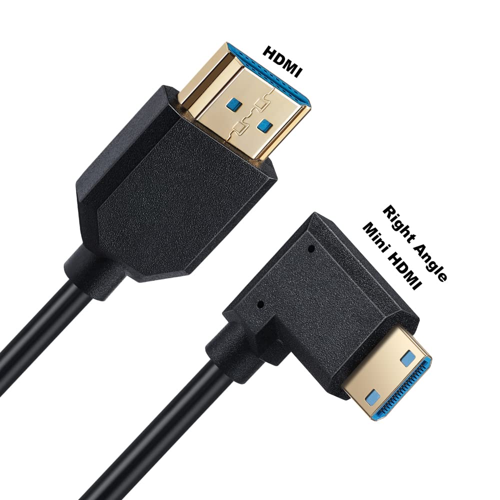 Generic MysRuida 1ft 8K Mini HDMI 2.1 Cable Right Angle Male Adapter Ultra HD Slim 8K 60HZ High Speed Connection - View 3 of 7