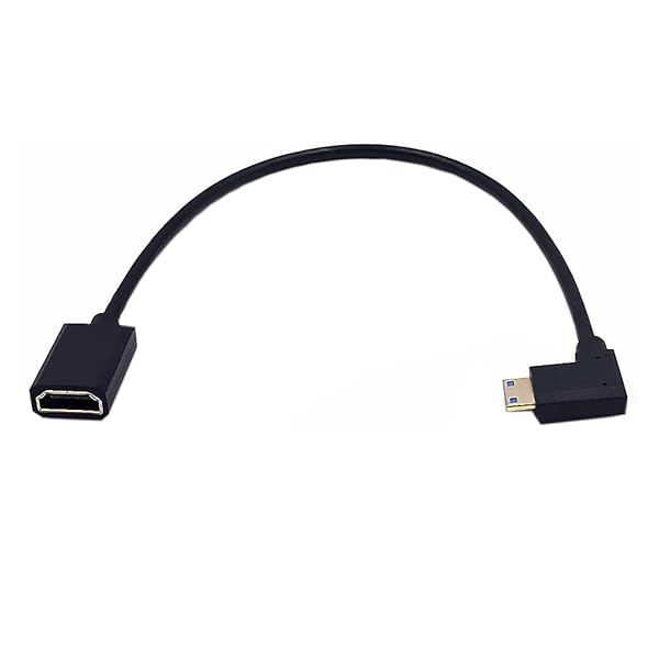 8K Mini HDMI 2.1 Cable - 1ft Right Angle Adapter, Ultra HD 60Hz Extension for Optimal Performance