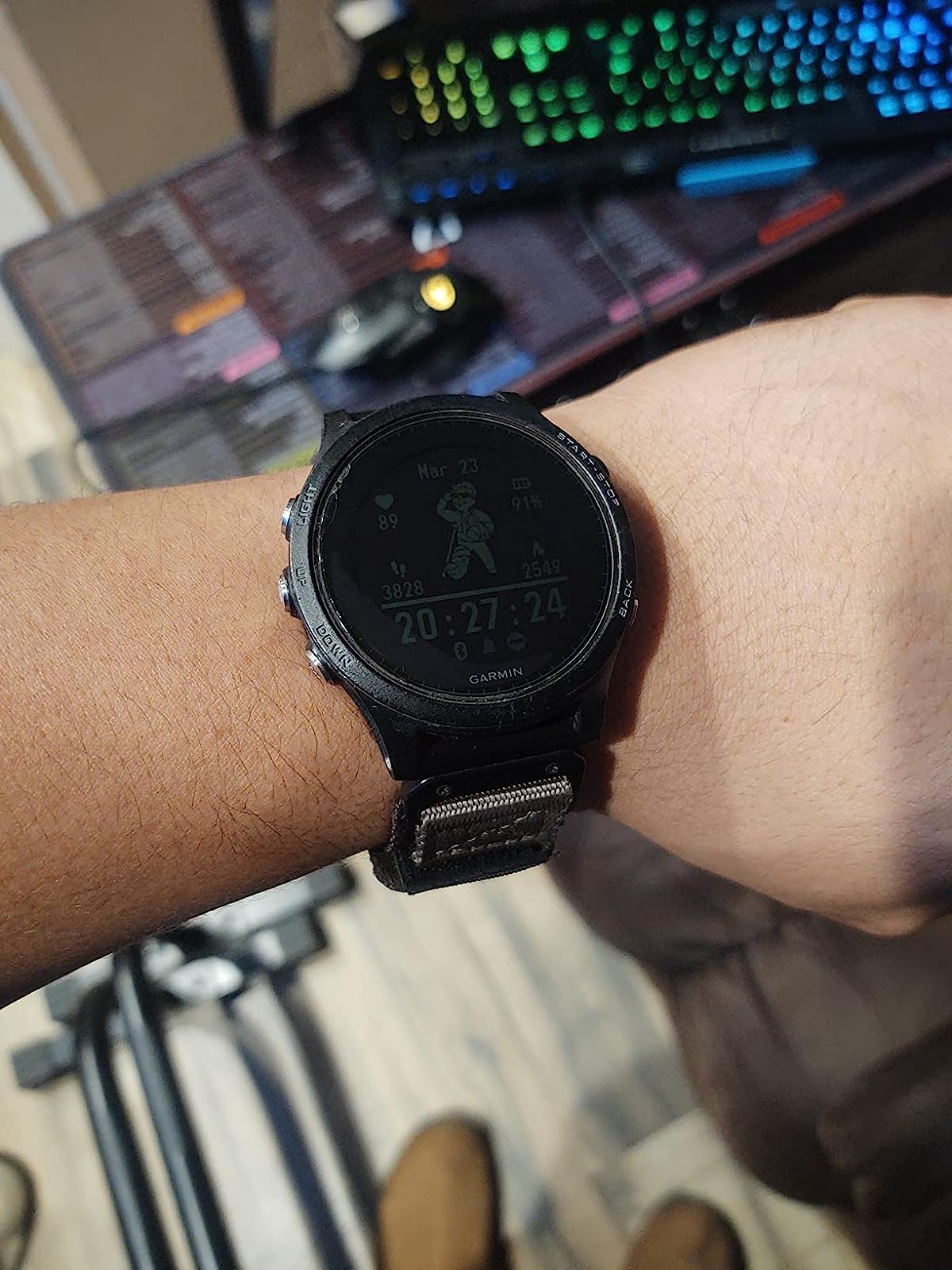 Nylon Sports Watch Band, 26mm Military Strap Compatible with Garmin Instinct 3 50mm Fenix 8 51mm Fenix 7X 7X Pro 6X 6X Pro 5X 5X Plus, Tactix 7 Pro - View 6 of 7