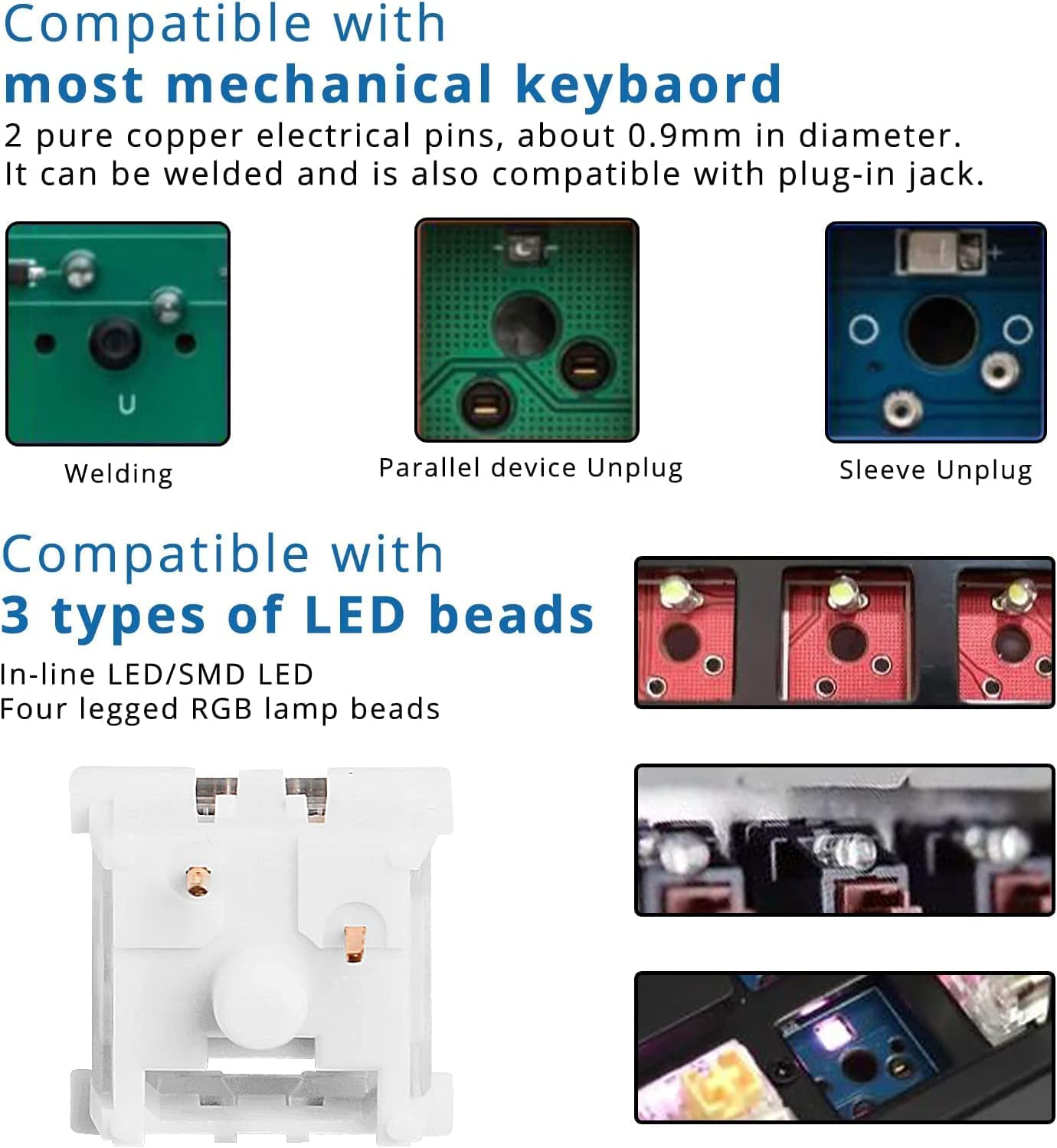 XuanGui OUTEMU (Gaote) Dustproof Keyboard Switches, 3 Pins Black Red Brown Blue*15pcs Keyswitch DIY Replaceable Cherry MX Equivalent Switches with - View 5 of 7