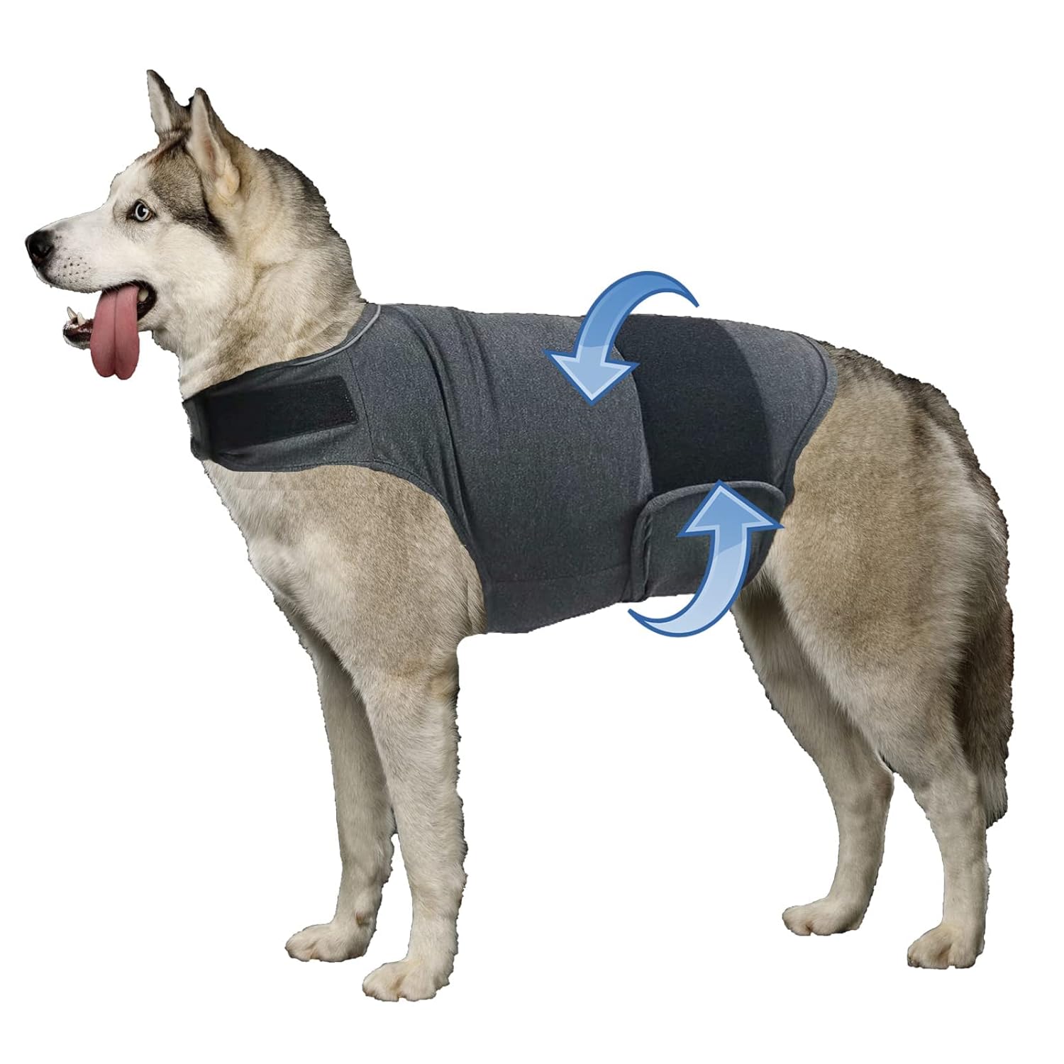 HCHYEY HCHYEY Dog Anxiety Jacket Calming Shirt for Thunder Fireworks Separation Anti Anxiety Vest for Dogs Dark Grey Large