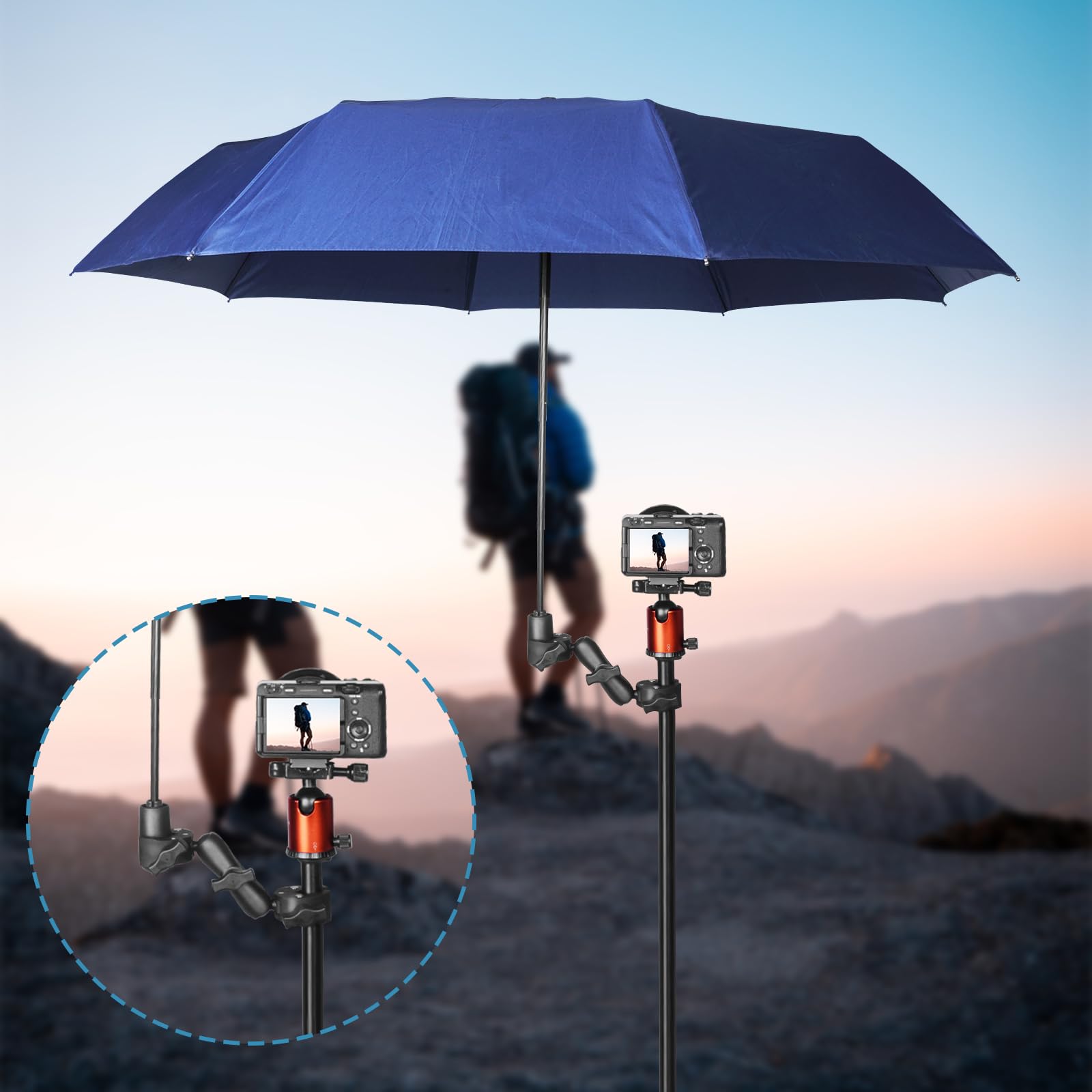 Sequpr Camera Clamp Mount for Gopro Multifunction Holder for Motorcycle Photography Light Umbrella Selfie Stick Reflector - View 2 of 7