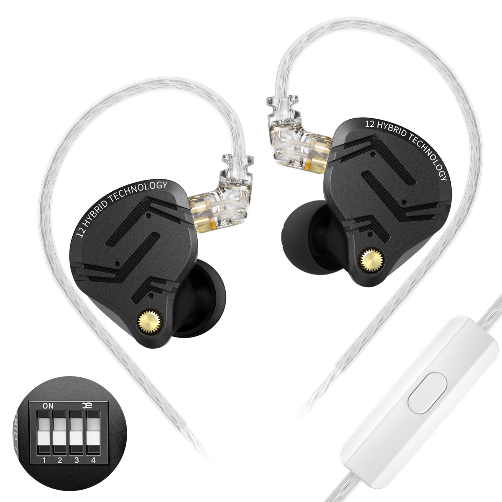 KZ ZS10 Pro X in Ear Monitor Headphone, Upgraded 4BA 1DD KZ Headphone Multi Driver in Ear IEM Earphone with Detachable Silver-Plated 0.75mm 2Pin
