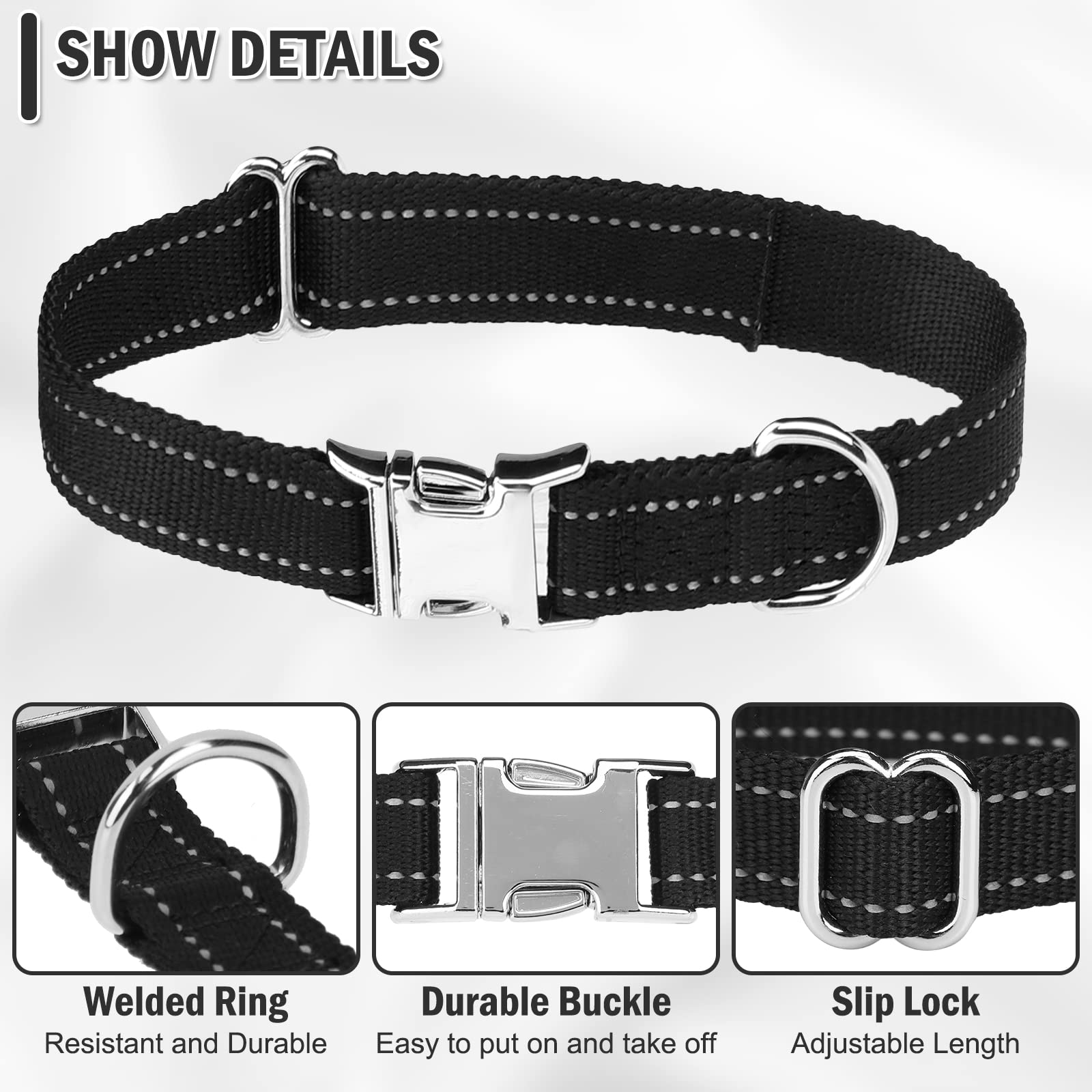 ESGPET ESGPET Reflective Dog Collar Strap Replacement for Shock Collars Compatible with Most Brands 2 Pack - View 5 of 7