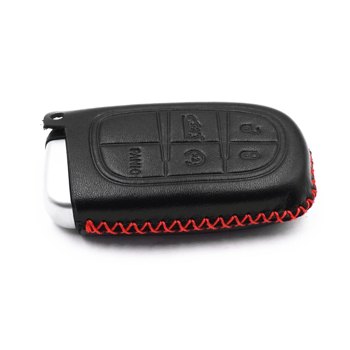 WFMJ WFMJ Leather Smart Key Fob Case Cover for Dodge Jeep Chrysler Black 5 Buttons - View 4 of 7