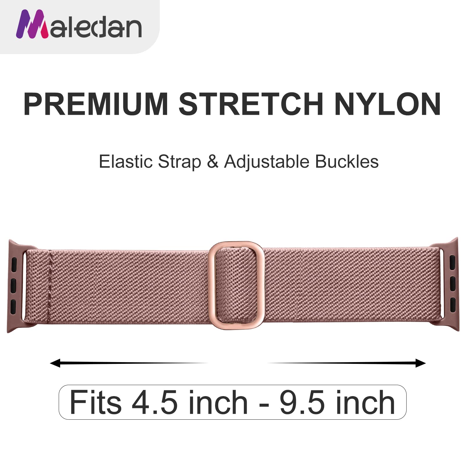 Maledan 10 Pack Stretchy Nylon Solo Loop Apple Watch Band Adjustable Braided Sport Elastic Wristband for Men and Women 44mm 45mm 42mm 49mm - View 3 of 9