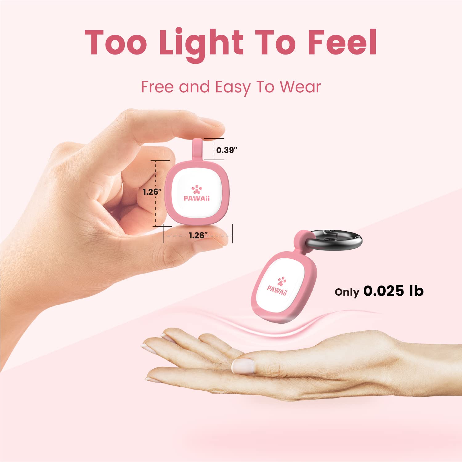 Pawaii Pawaii QR Code Pet ID Tag Pink Silent Silicone Dog Tag with Modifiable Online Profile and Free Emergency Contact Page 1Pack - View 6 of 8