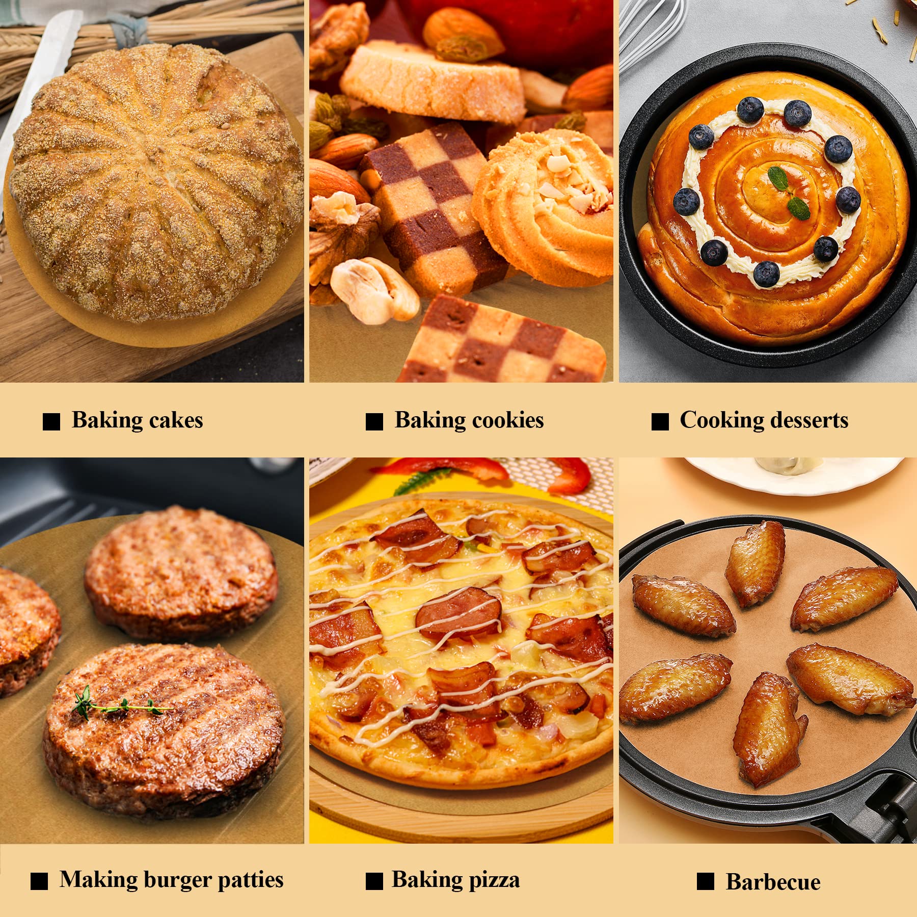 DISSKNIC DISSKNIC 8 Inch Unbleached Non Stick Parchment Paper Rounds 200PCS Precut for Baking Sheets Cake Pans and Bamboo Steamer - View 7 of 8