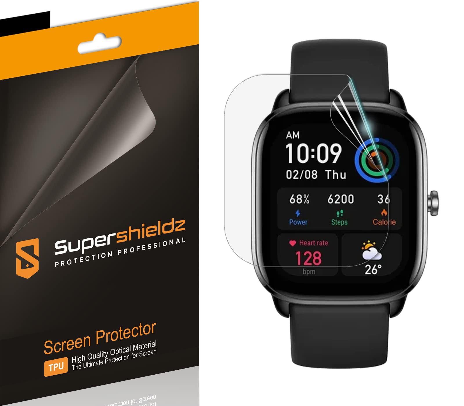 Supershieldz (3 Pack) Designed for Amazfit GTS 4 Mini Screen Protector, High Definition Clear Shield (TPU)