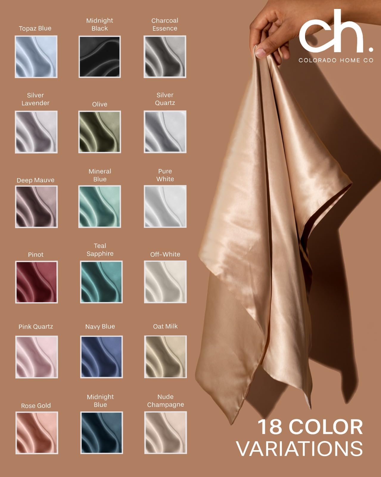 Colorado Home Co Sunday Silks Silk Pillow Cases 2 Pack 22 Momme Mulberry Silk Pillowcase Set 100 Pure Silk Slip Pillowcases for Couples Standard Queen King Size Oat Milk - View 3 of 8