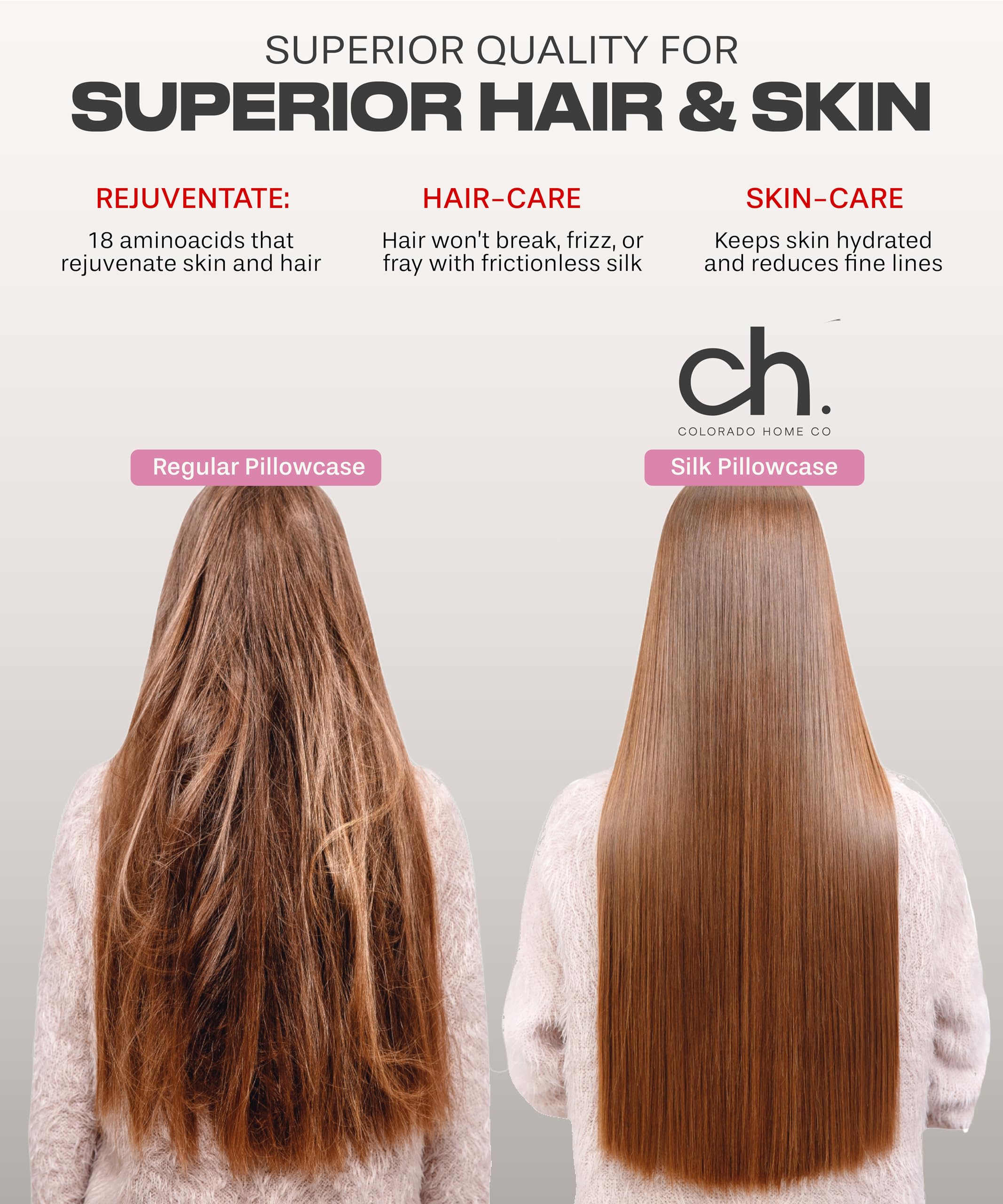 Colorado Home Co Sunday Silks Silk Pillow Cases 2 Pack 22 Momme Mulberry Silk Pillowcase Set 100 Pure Silk Slip Pillowcases for Couples Standard Queen King Size Oat Milk - View 4 of 8