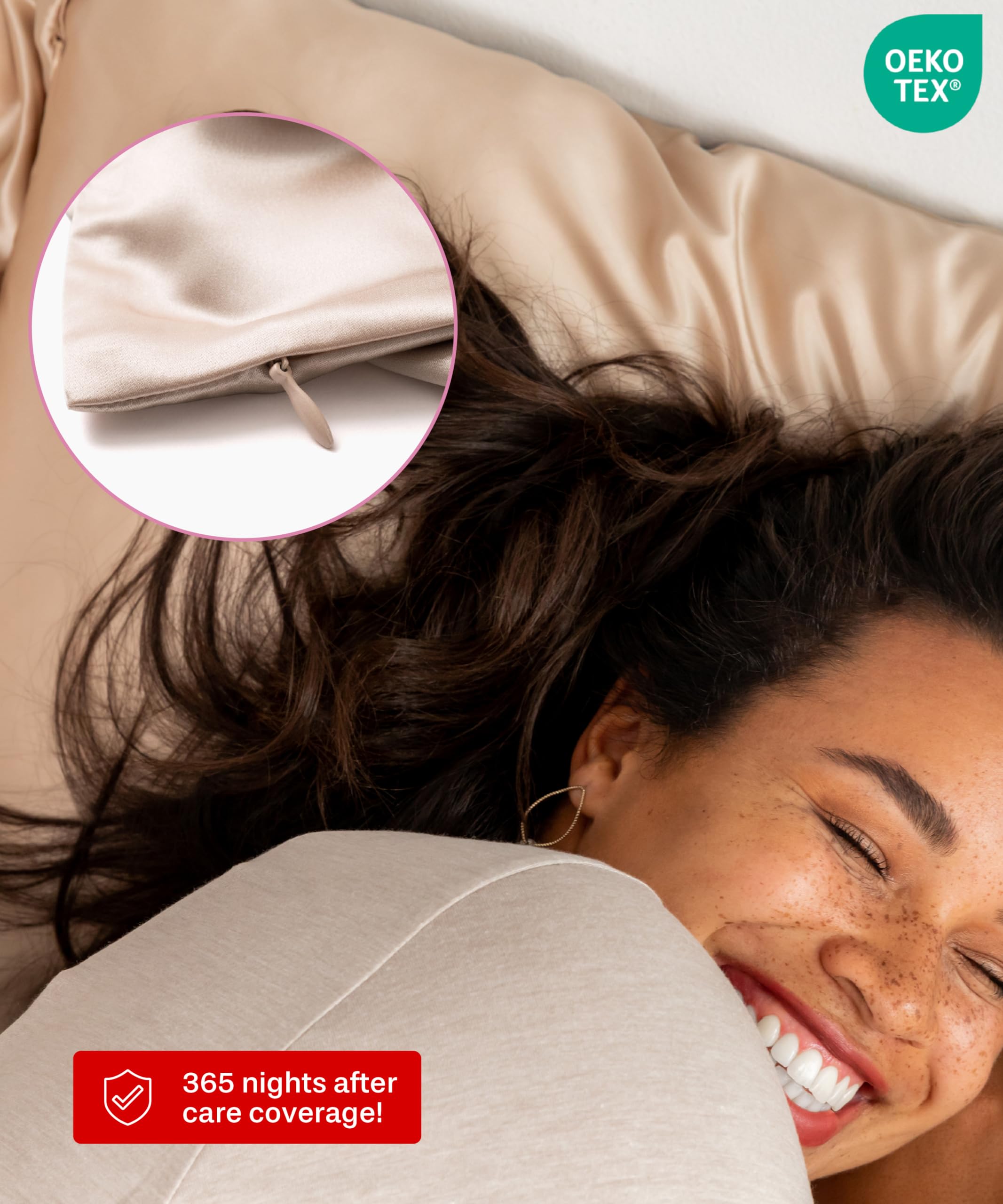 Colorado Home Co Sunday Silks Silk Pillow Cases 2 Pack 22 Momme Mulberry Silk Pillowcase Set 100 Pure Silk Slip Pillowcases for Couples Standard Queen King Size Oat Milk - View 5 of 8